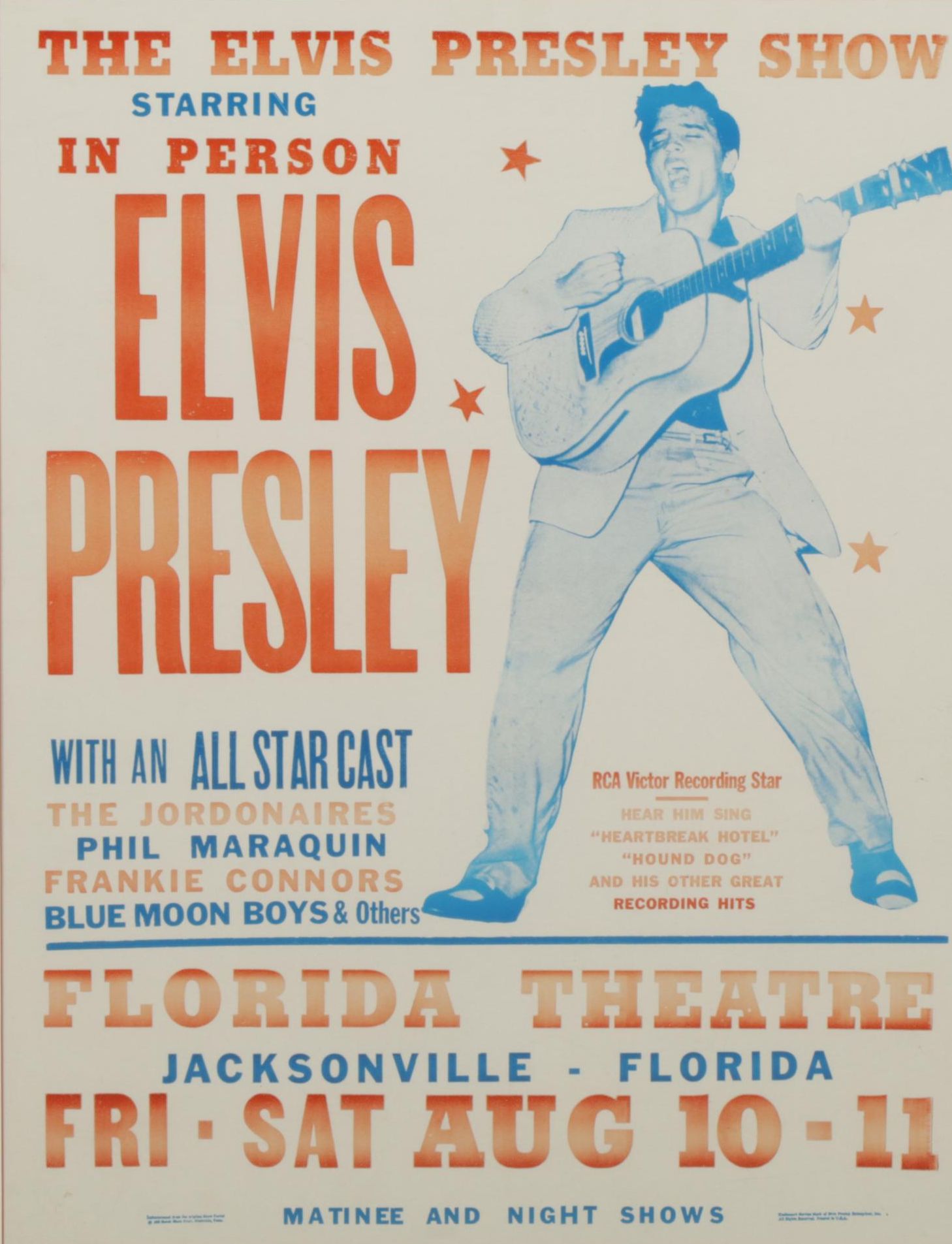 Elvis Presley Florida Concert Poster Reproduction In Chromolithographic Style