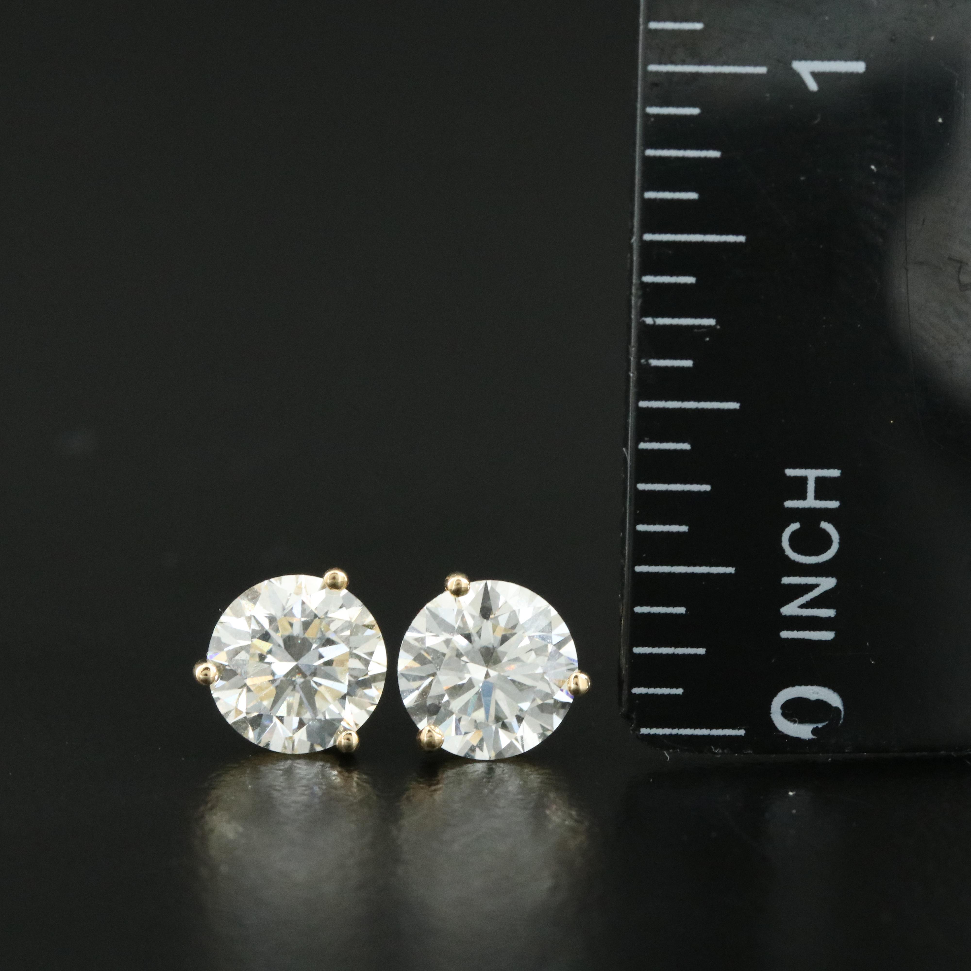 18K 2.44 CTW Lab Grown Diamond Stud Earrings with IGI Reports