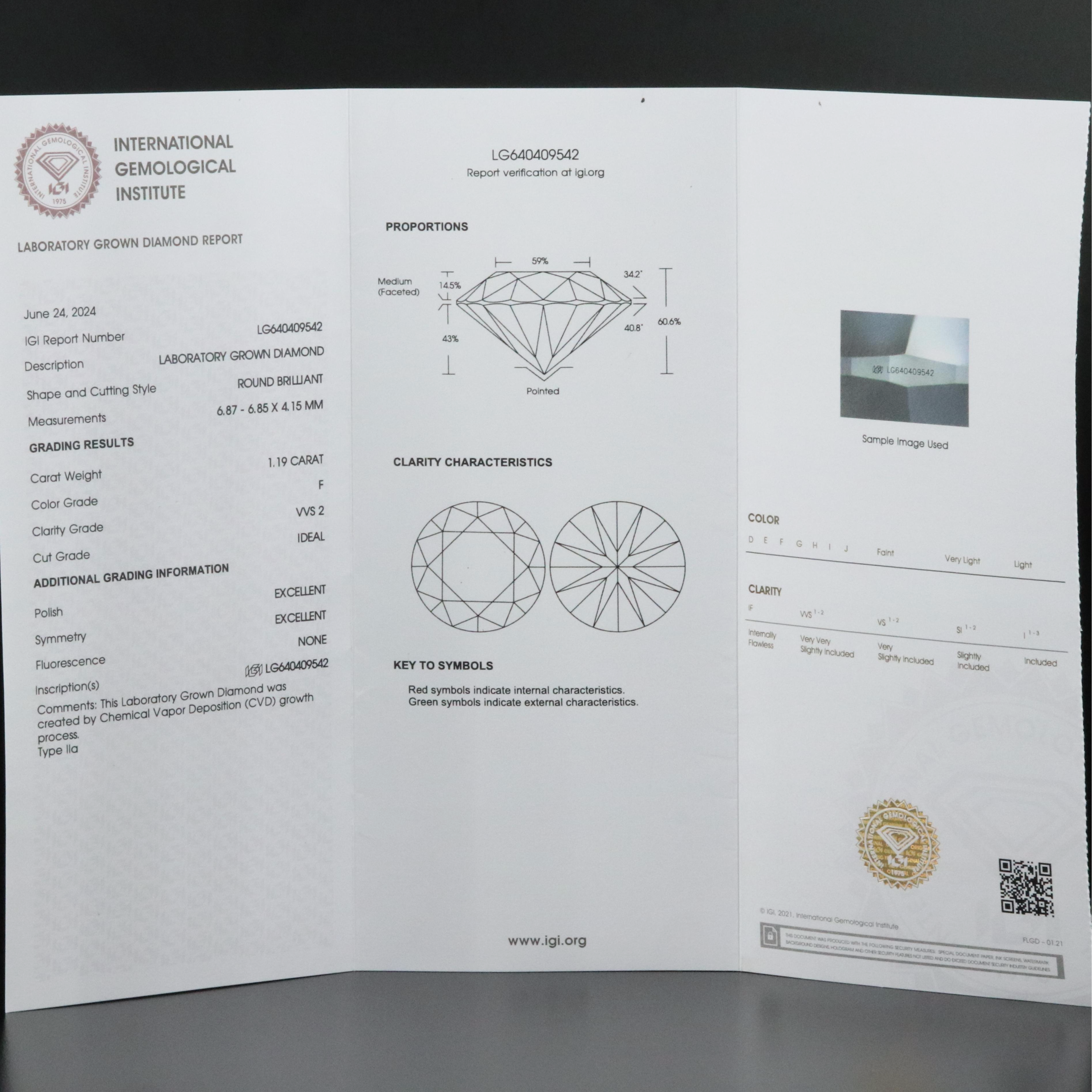 18K 2.44 CTW Lab Grown Diamond Stud Earrings with IGI Reports