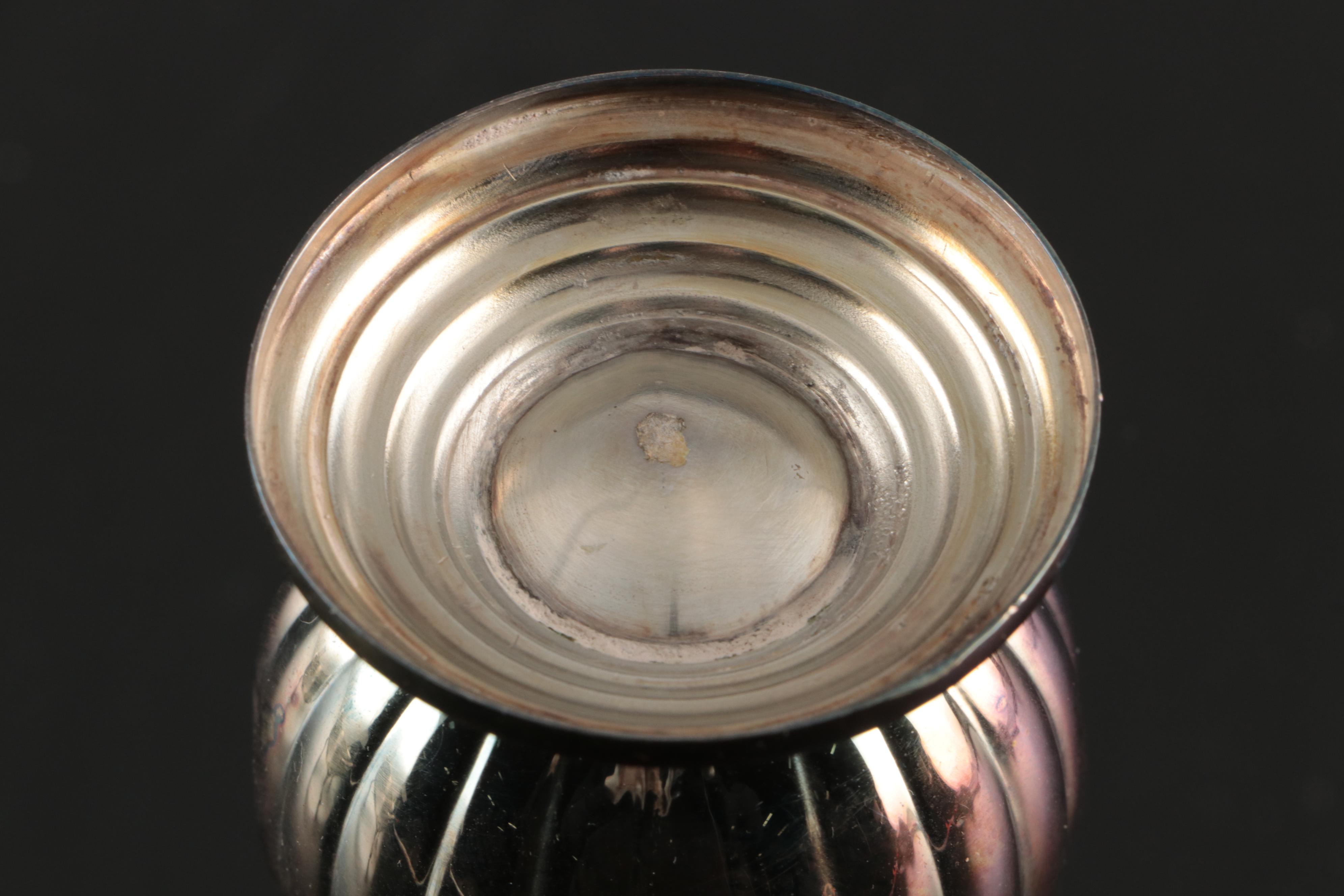 Silver Plate Chafing Dishes with Serving Bowls, Tray and Enameled Bowl