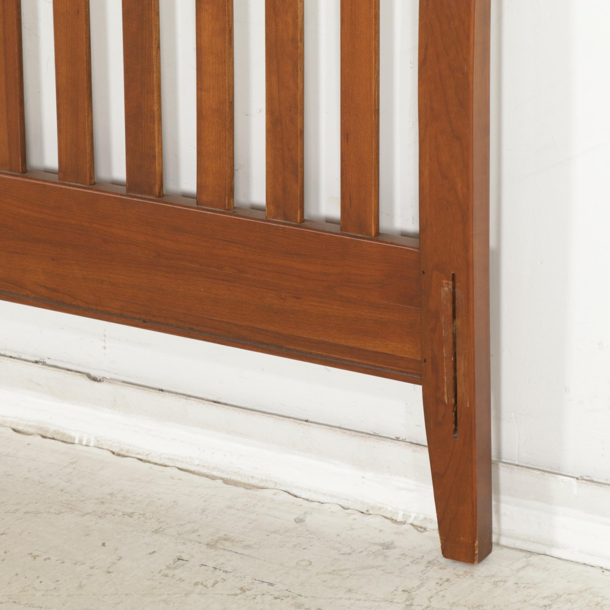 Ethan Allen Cherry Mission Style Queen Size Bed Frame