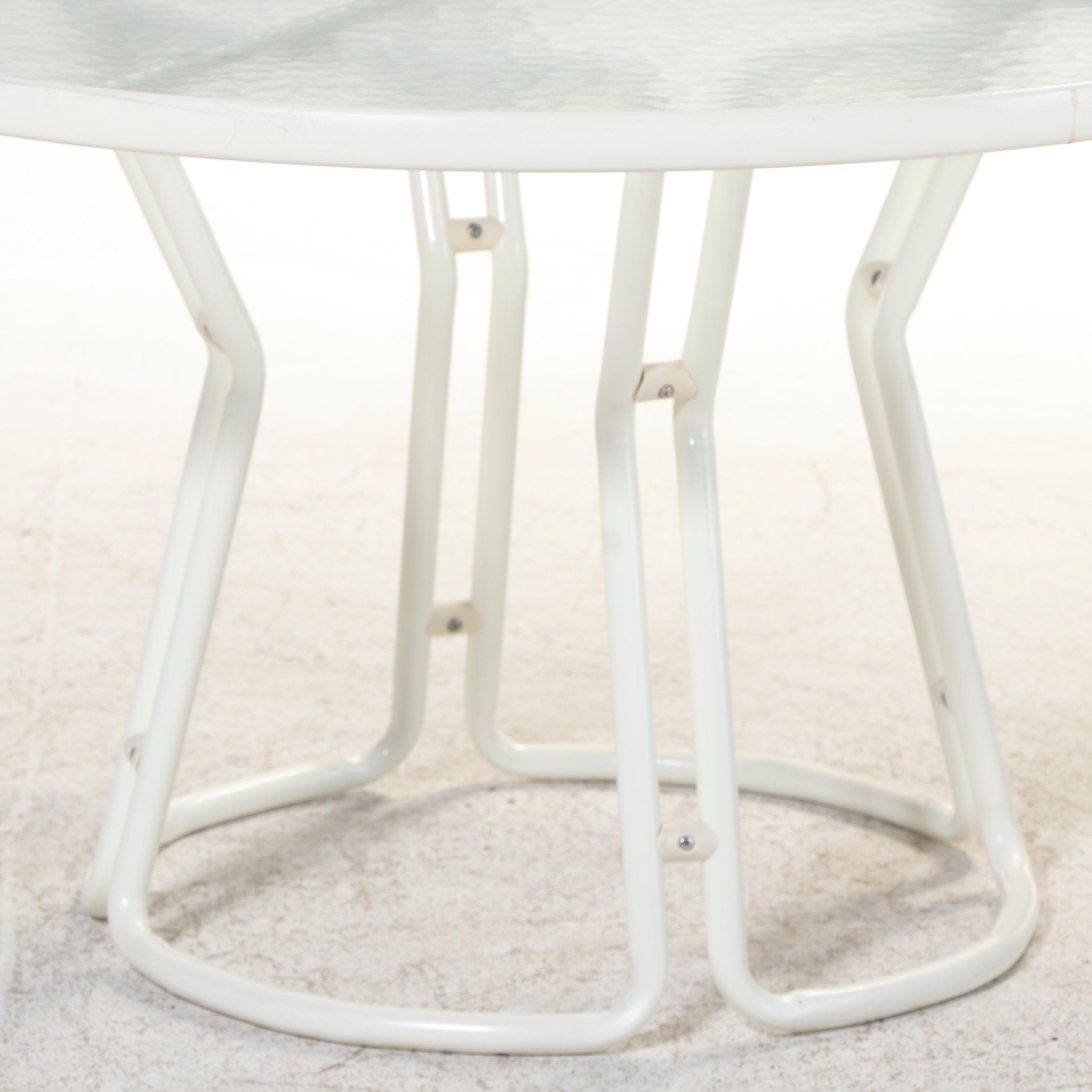 Samsonite White Tubular Metal Five-Piece Patio Dining Set