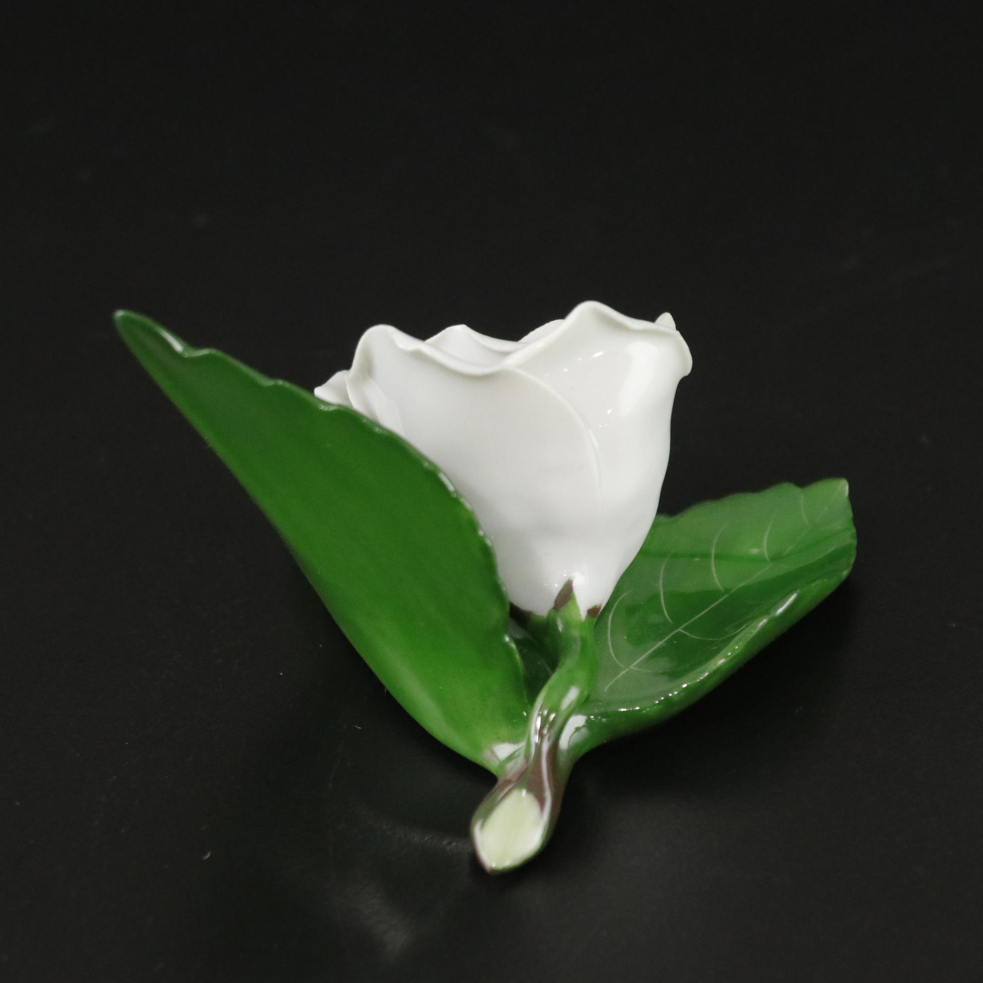 Herend "Rose on Leaf" Collection of Porcelain Place Card Holders