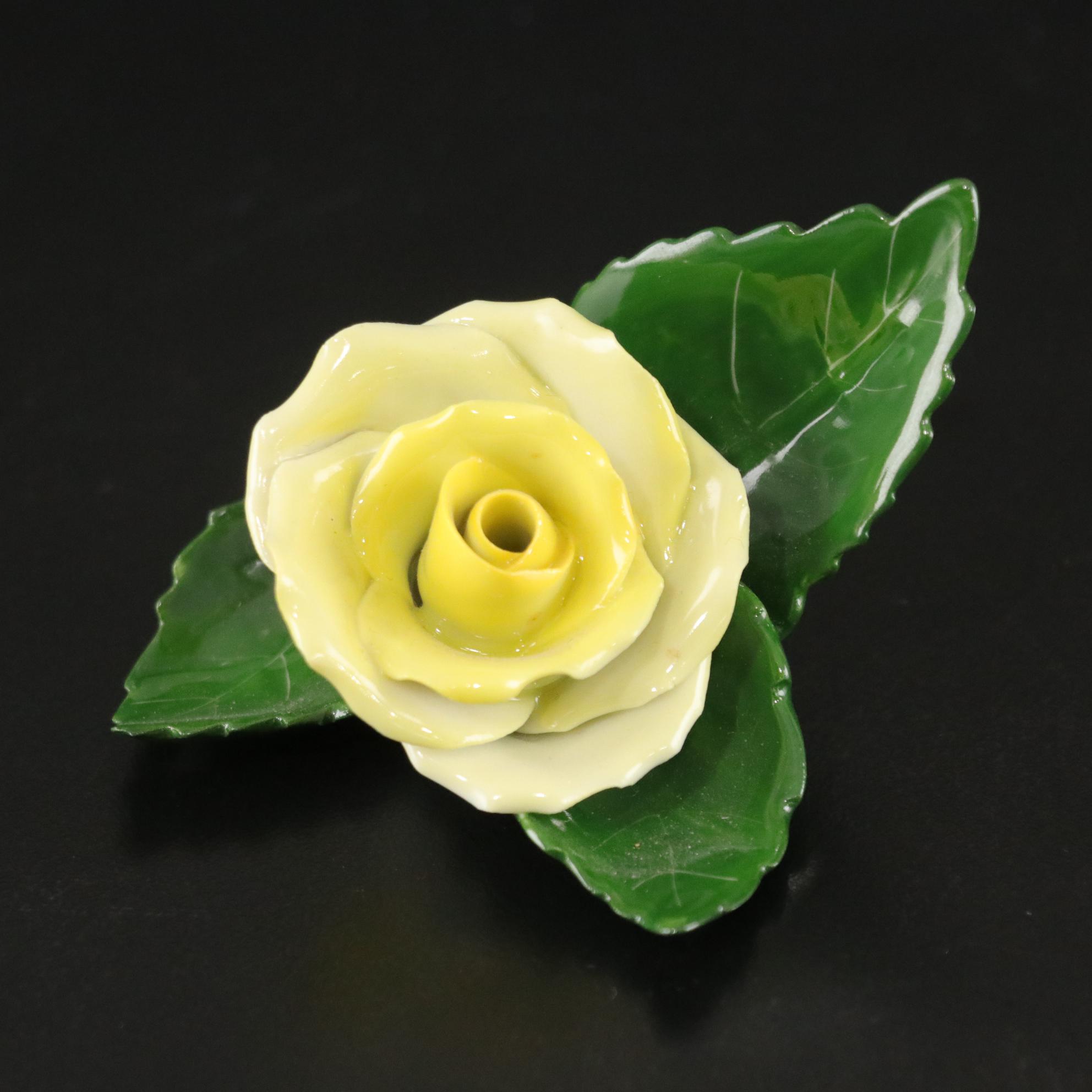 Herend "Rose on Leaf" Collection of Porcelain Place Card Holders