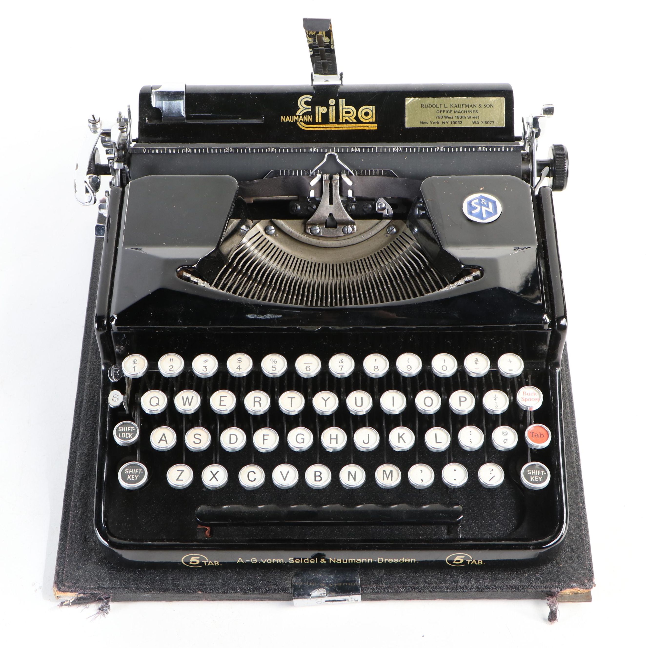 German Seidel & Naumann Erika 5 Typewriter, 1940s