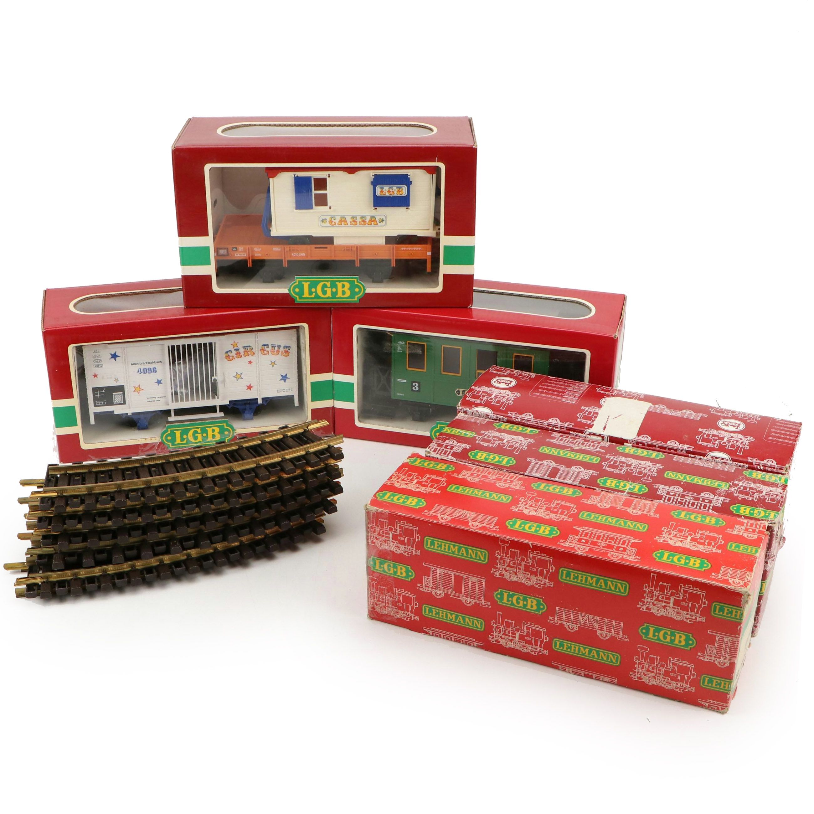 Lehmann-Gross-Bahn Tracks and Train Cars Including Circus Cars