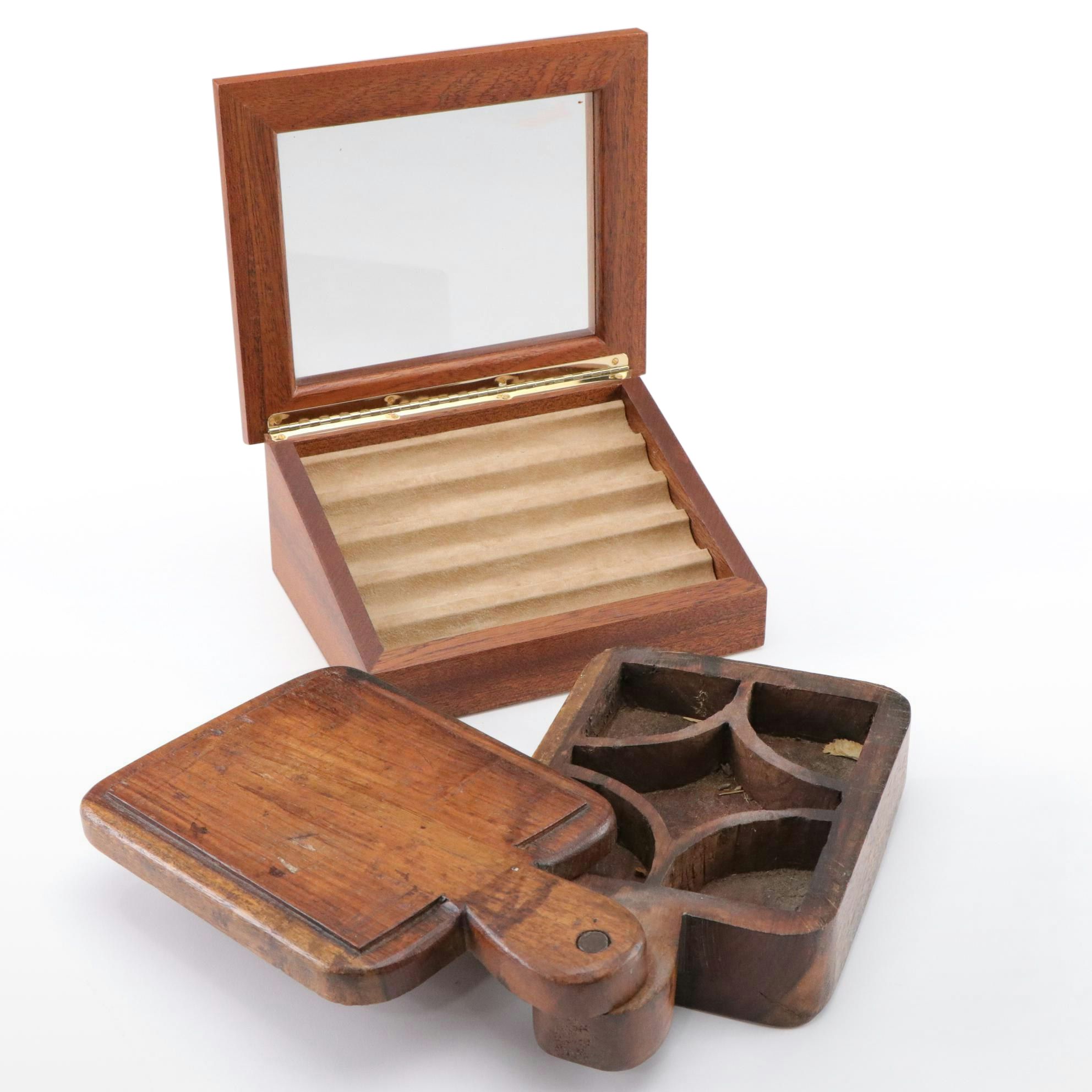 Agresti Five Cigar Humidor With Wooden Swivel-Top Box