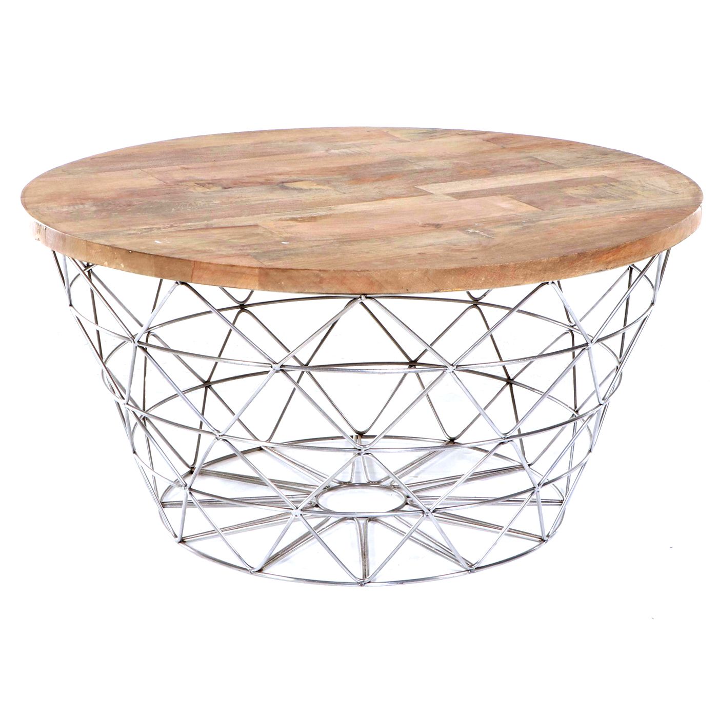 Contemporary Wood and Metal Coffee Table