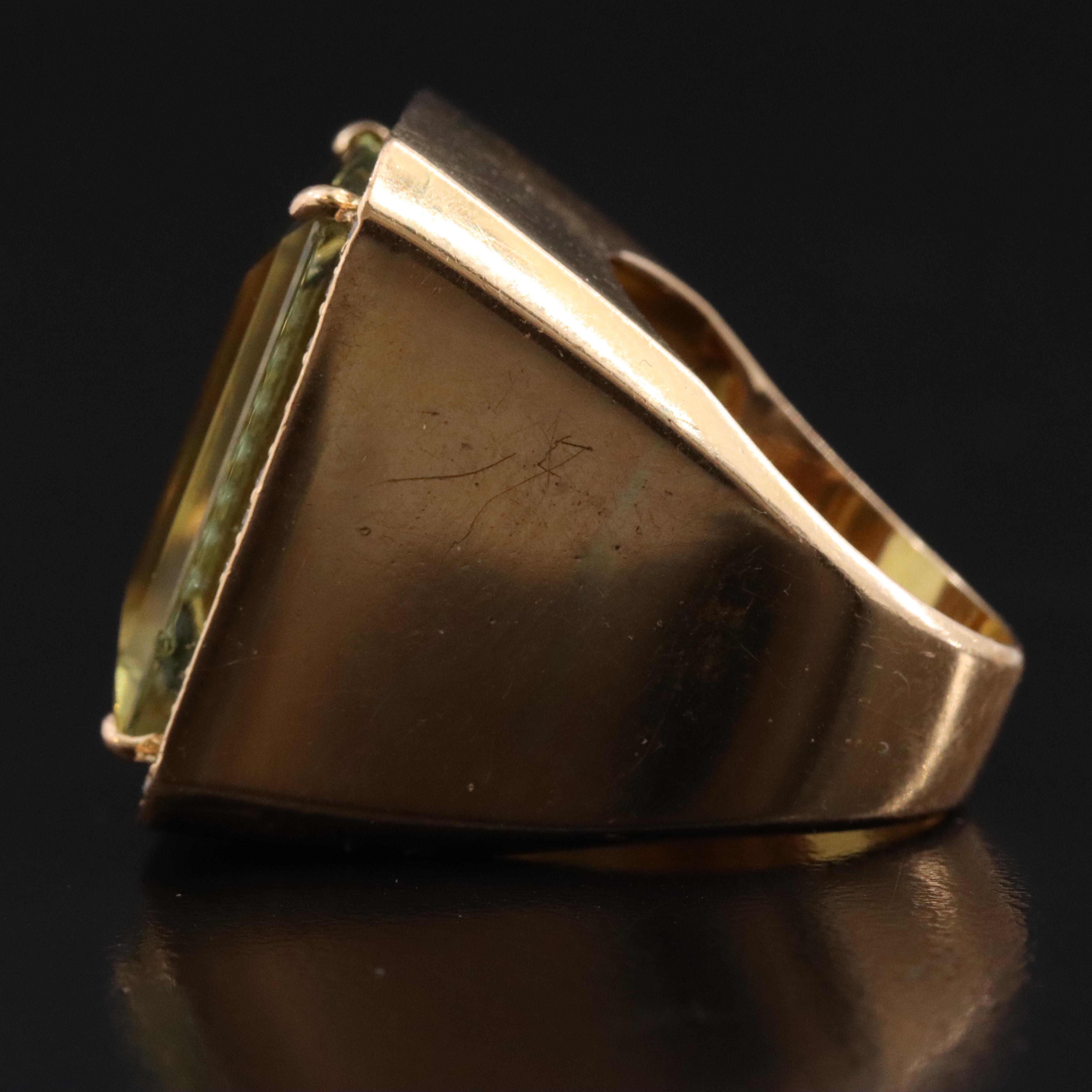 18K 27.57 CT Heliodor and Diamond Ring