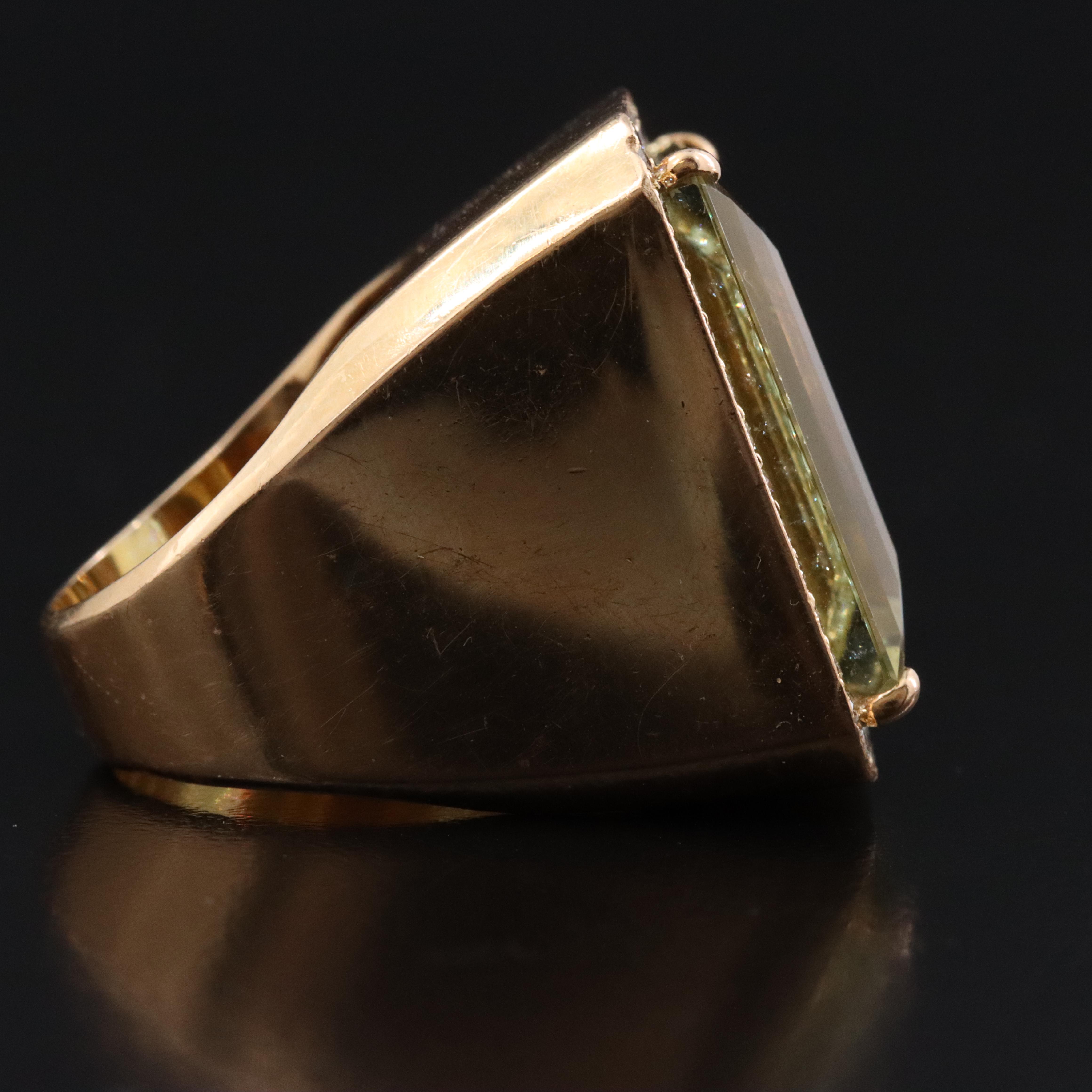 18K 27.57 CT Heliodor and Diamond Ring