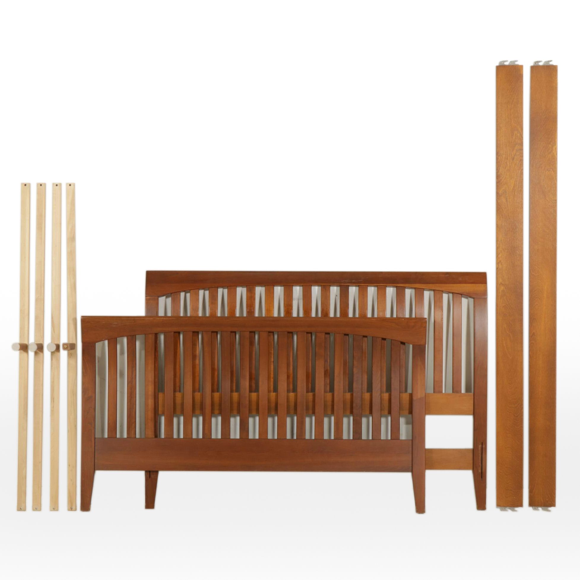 Ethan Allen Cherry Mission Style Queen Size Bed Frame