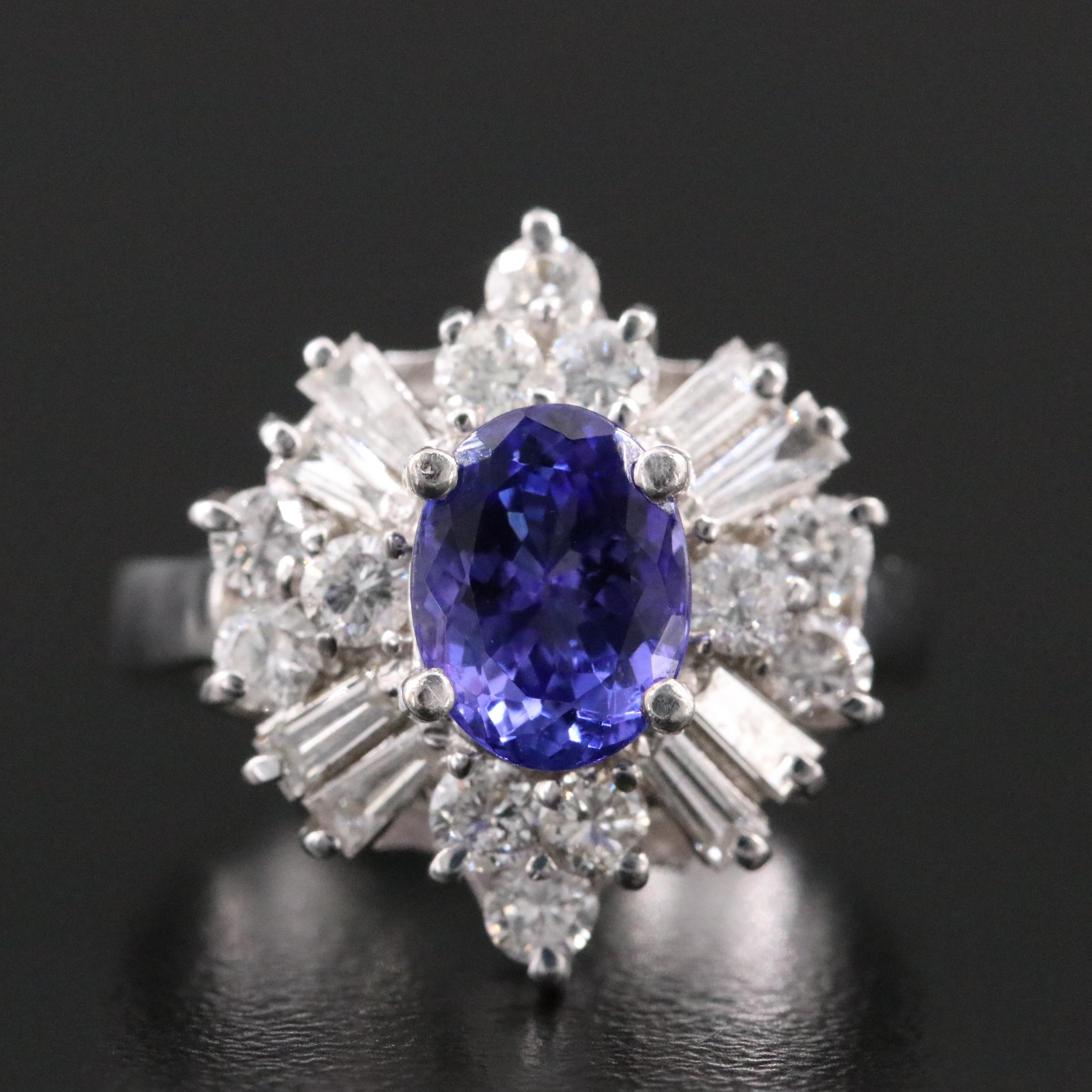 14K 1.43 CT Tanzanite and 1.26 CTW Diamond Ring