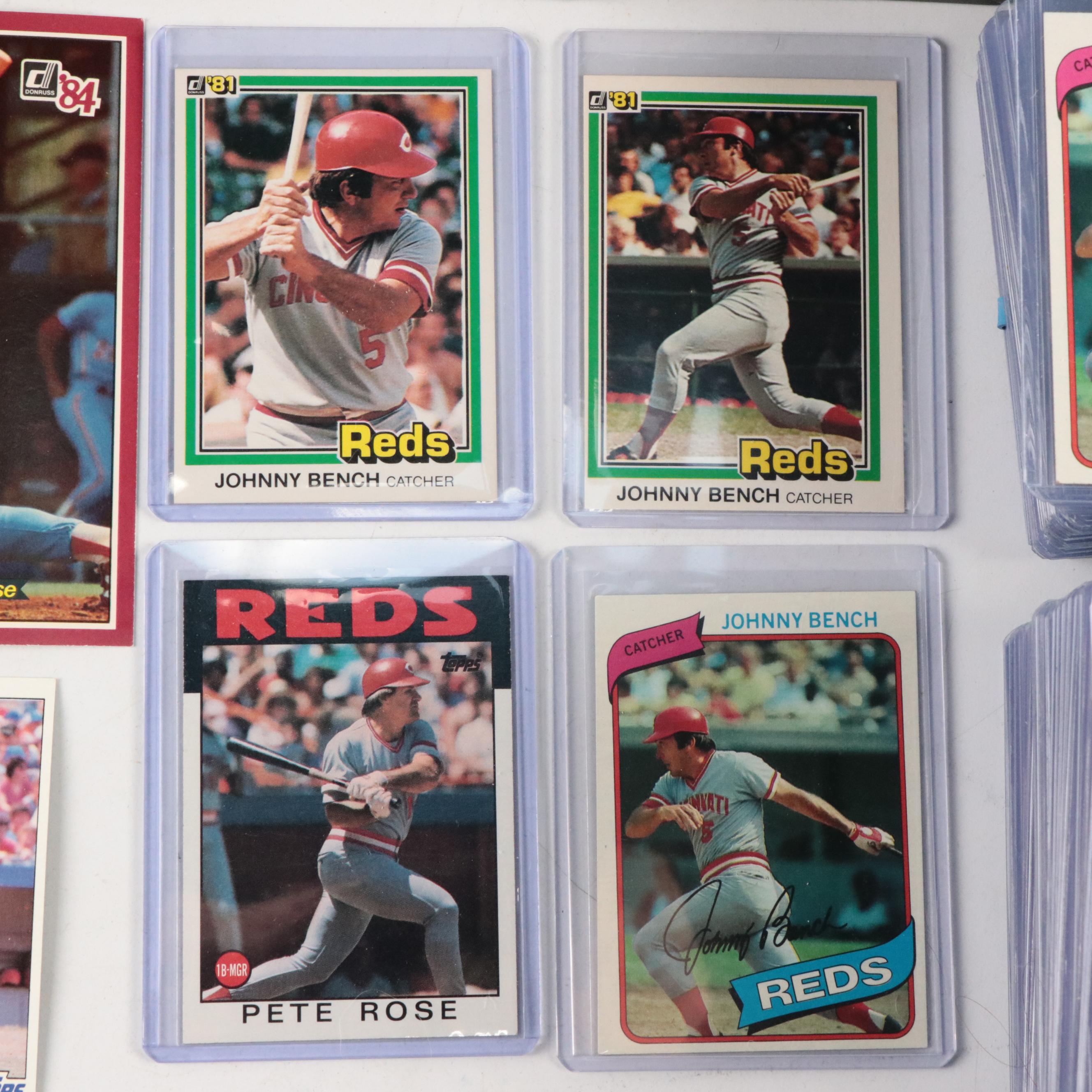 Pete Rose and Johnny Bench Baseball Card Collection, 1980s