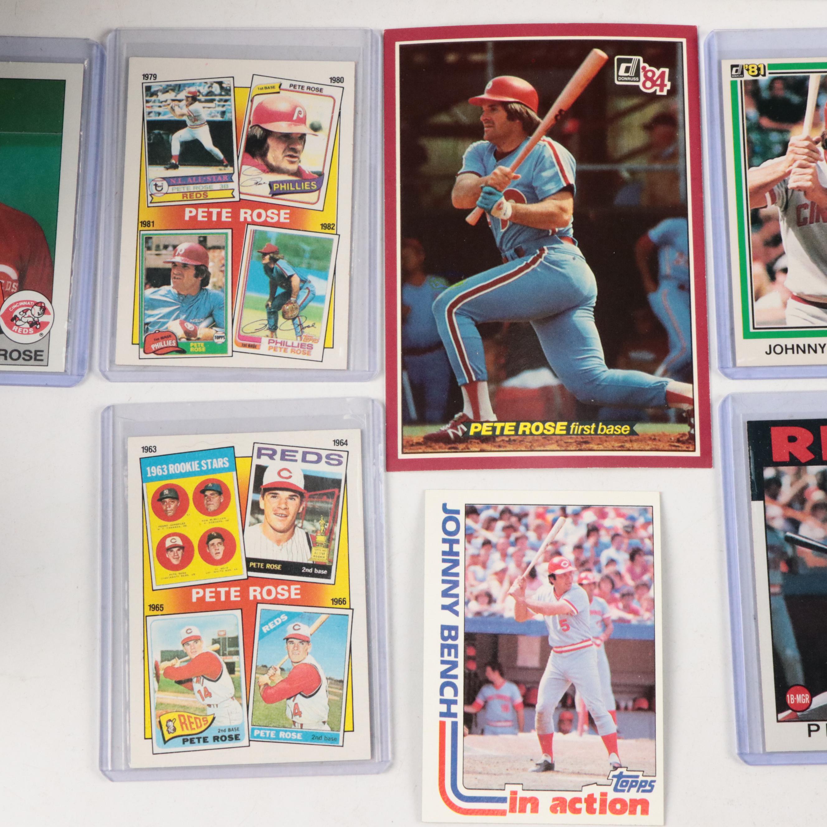 Pete Rose and Johnny Bench Baseball Card Collection, 1980s