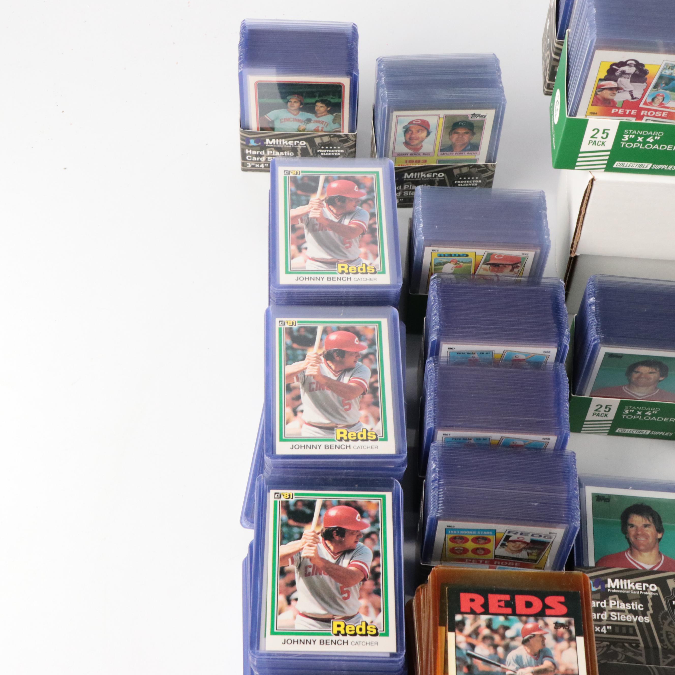 Pete Rose and Johnny Bench Baseball Card Collection, 1980s