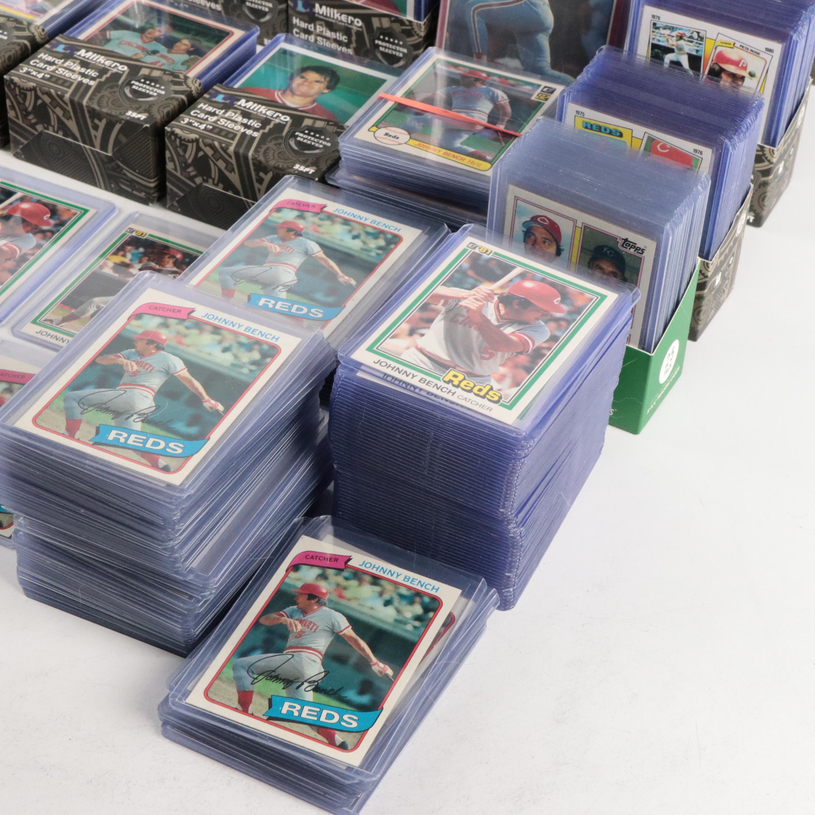Pete Rose and Johnny Bench Baseball Card Collection, 1980s