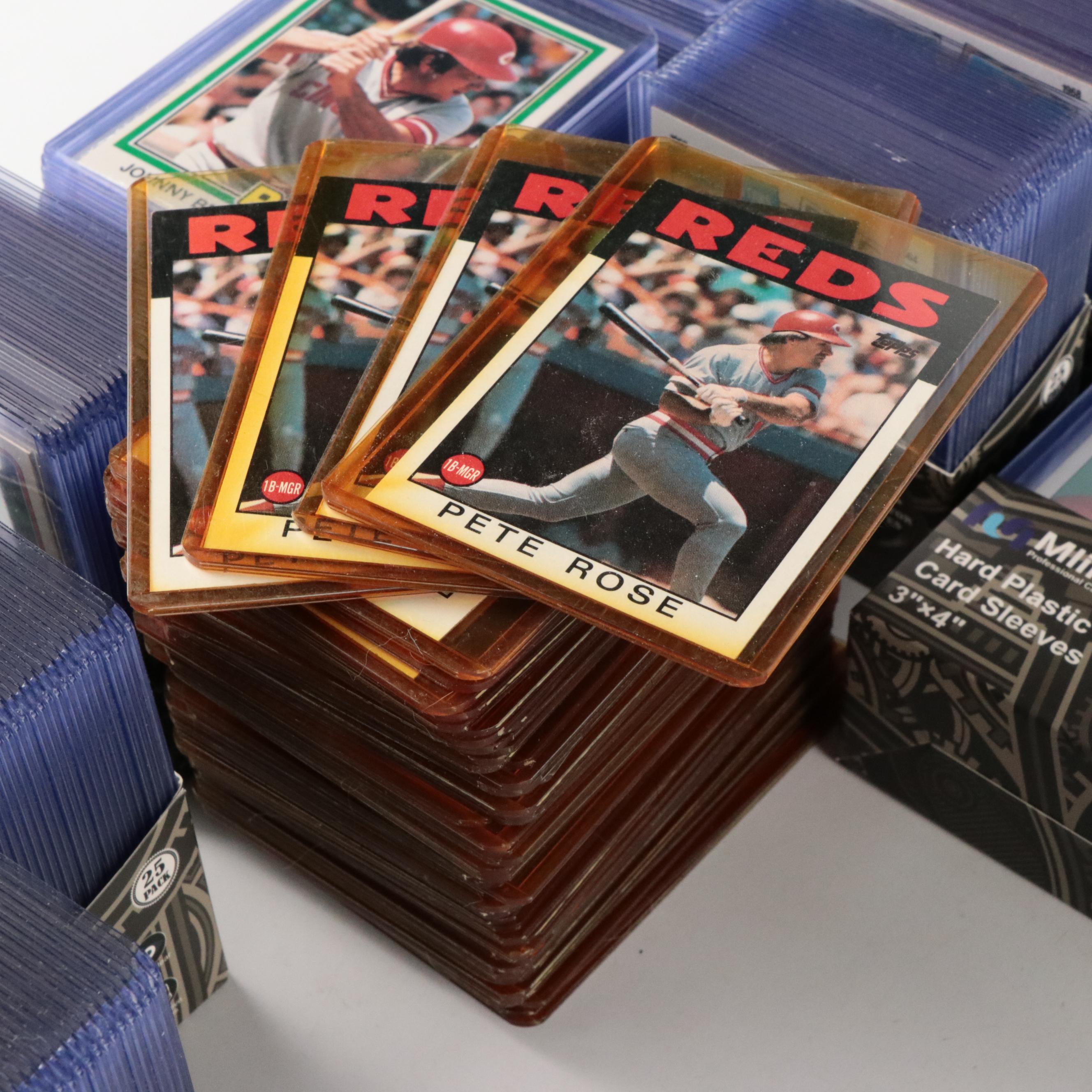Pete Rose and Johnny Bench Baseball Card Collection, 1980s