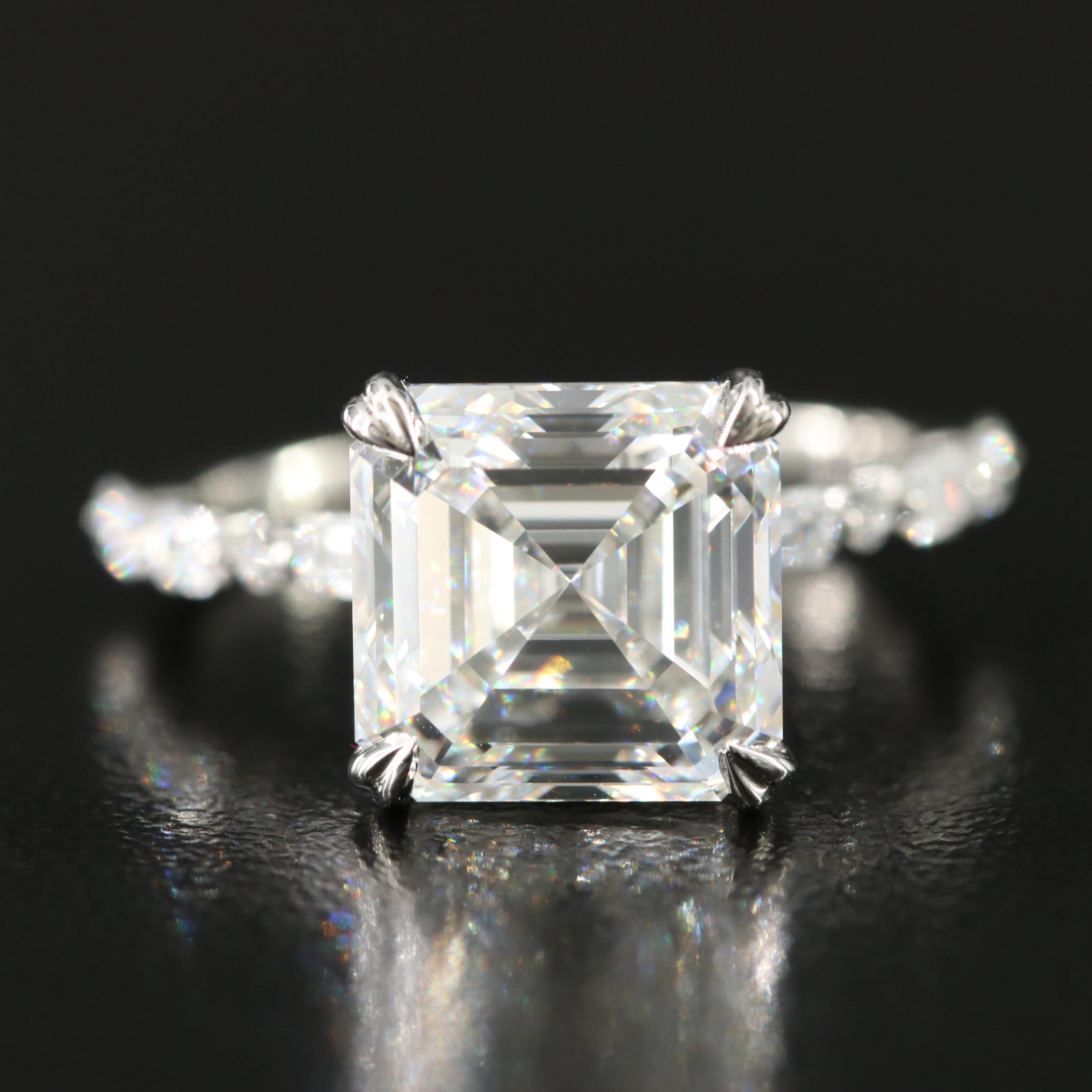 Platinum 5.01 CTW Lab Grown Diamond Ring with IGI Report