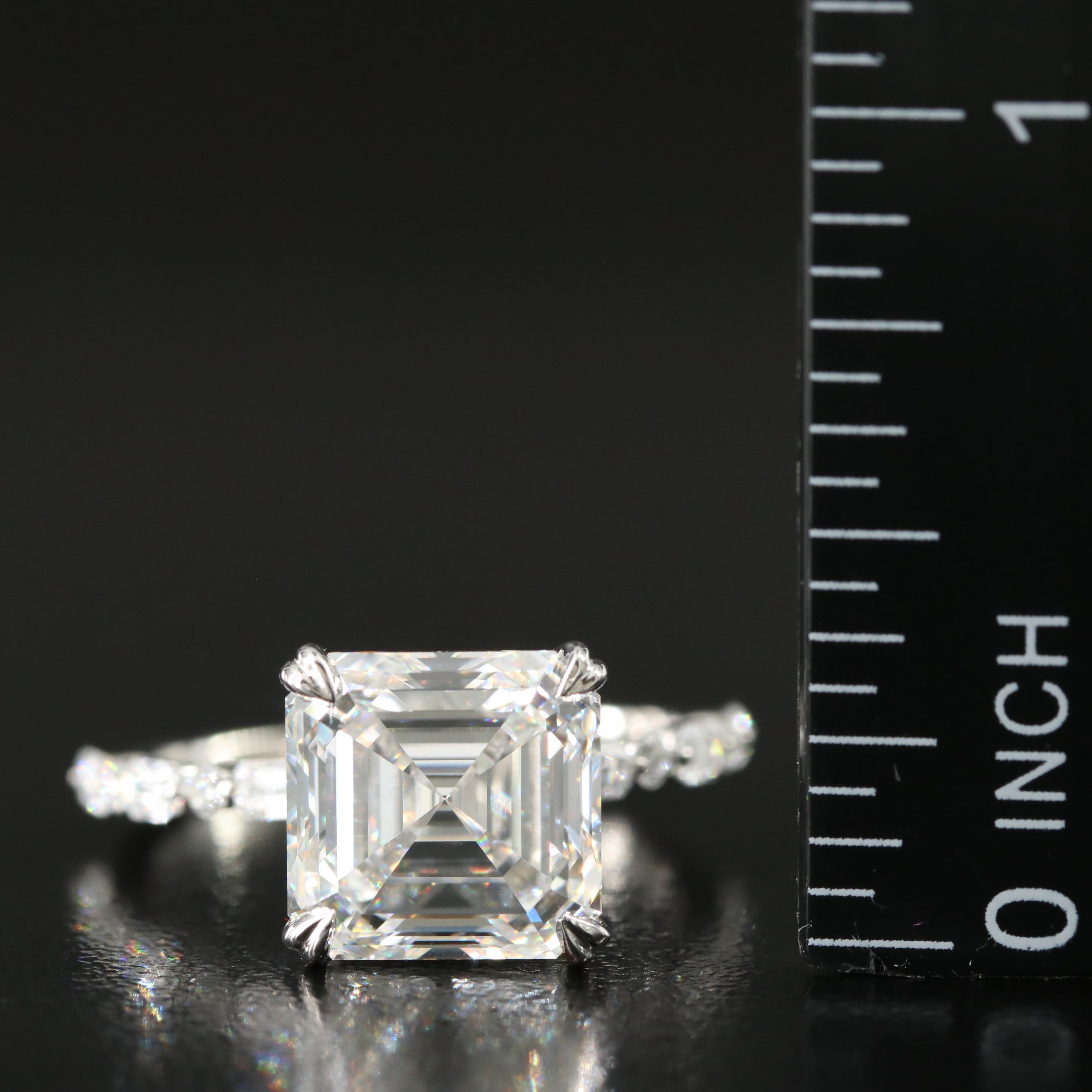Platinum 5.01 CTW Lab Grown Diamond Ring with IGI Report