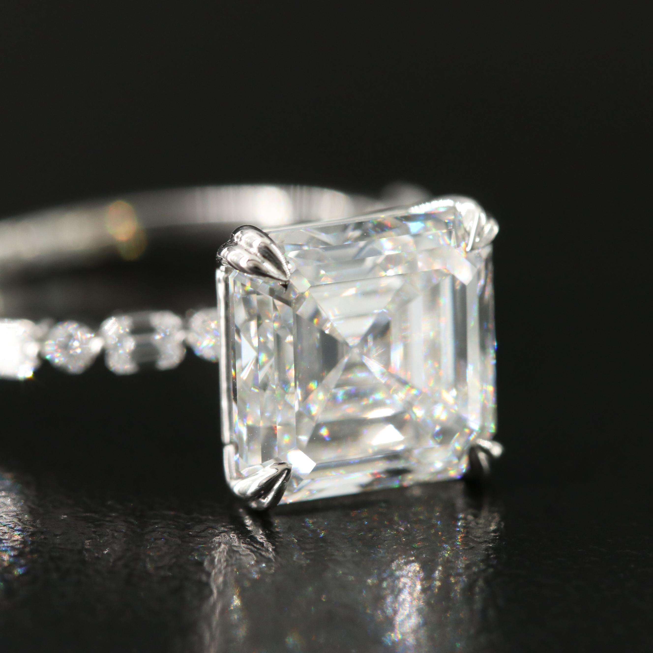 Platinum 5.01 CTW Lab Grown Diamond Ring with IGI Report