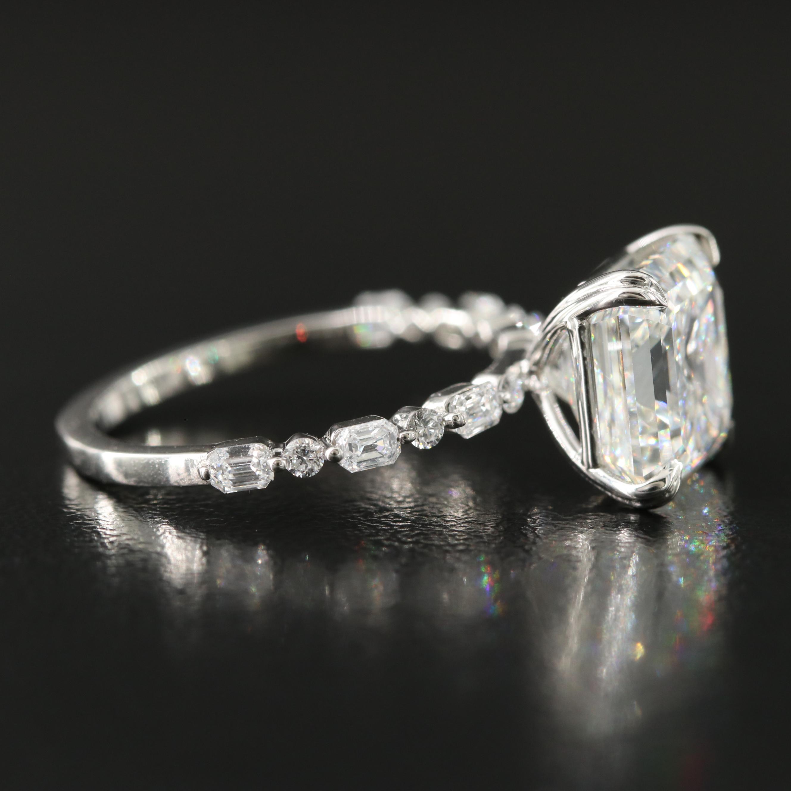 Platinum 5.01 CTW Lab Grown Diamond Ring with IGI Report