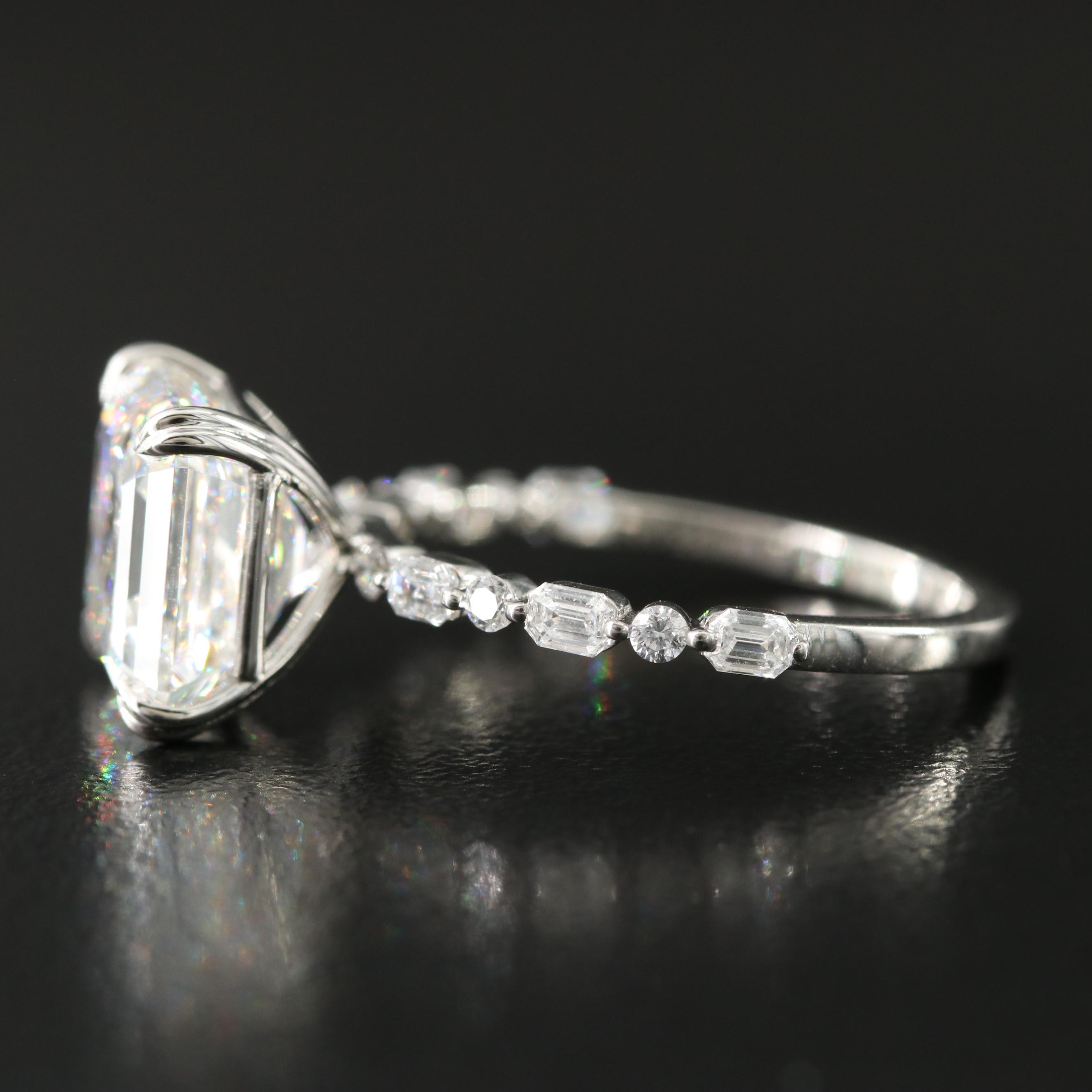 Platinum 5.01 CTW Lab Grown Diamond Ring with IGI Report