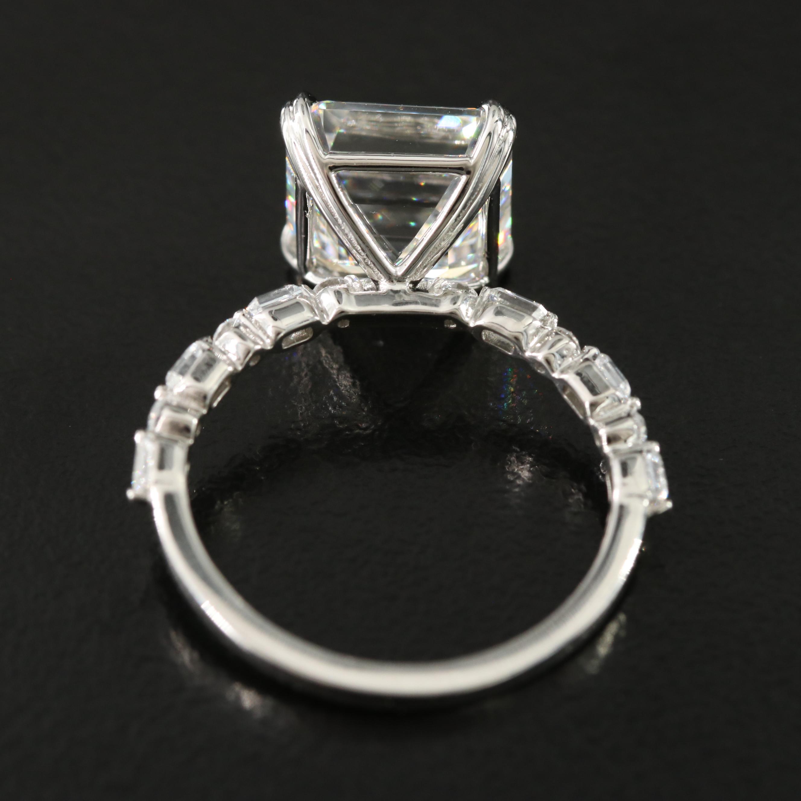 Platinum 5.01 CTW Lab Grown Diamond Ring with IGI Report