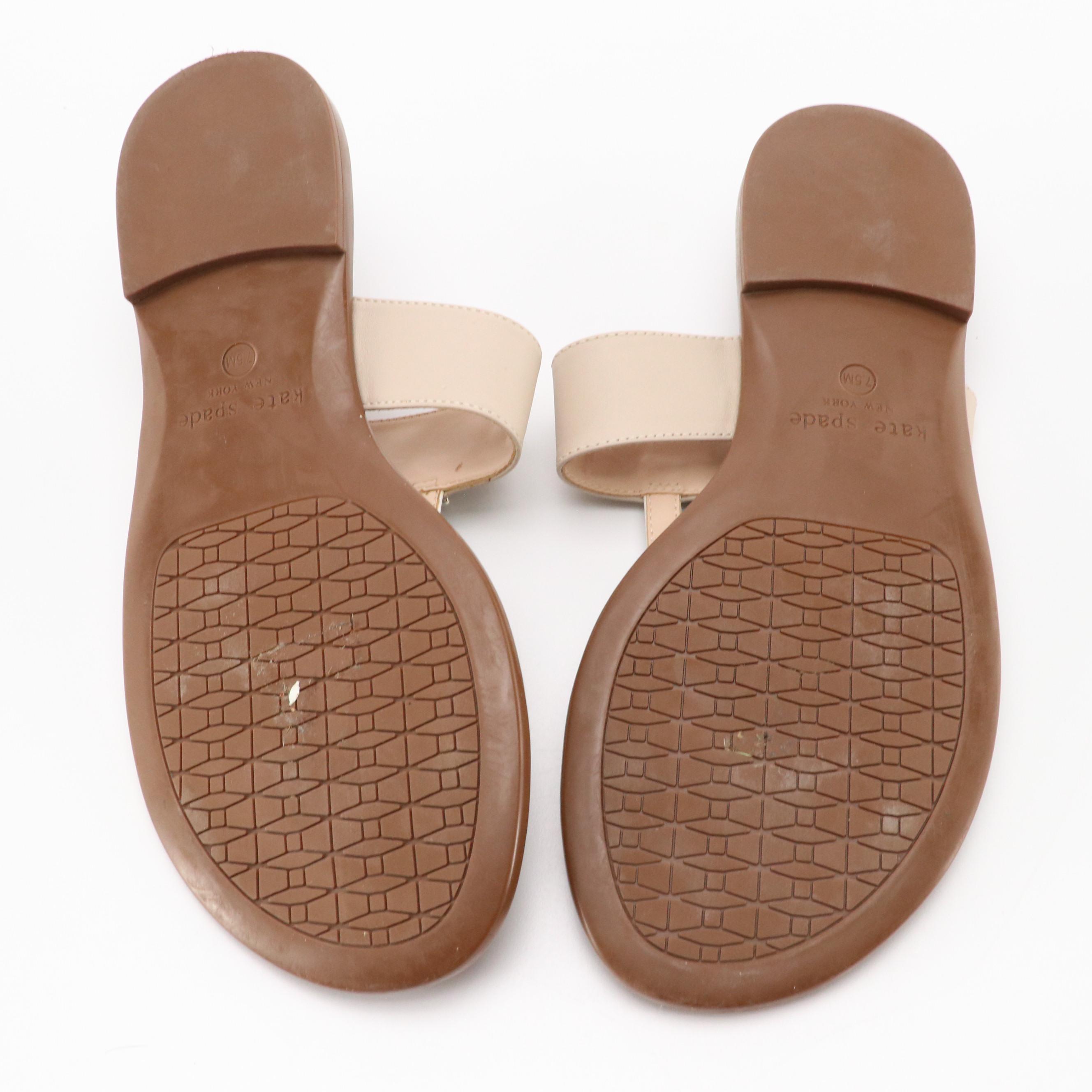 Kate Spade New York Black Nylon Two-Way Laptop Bag and Leather Thong Sandals