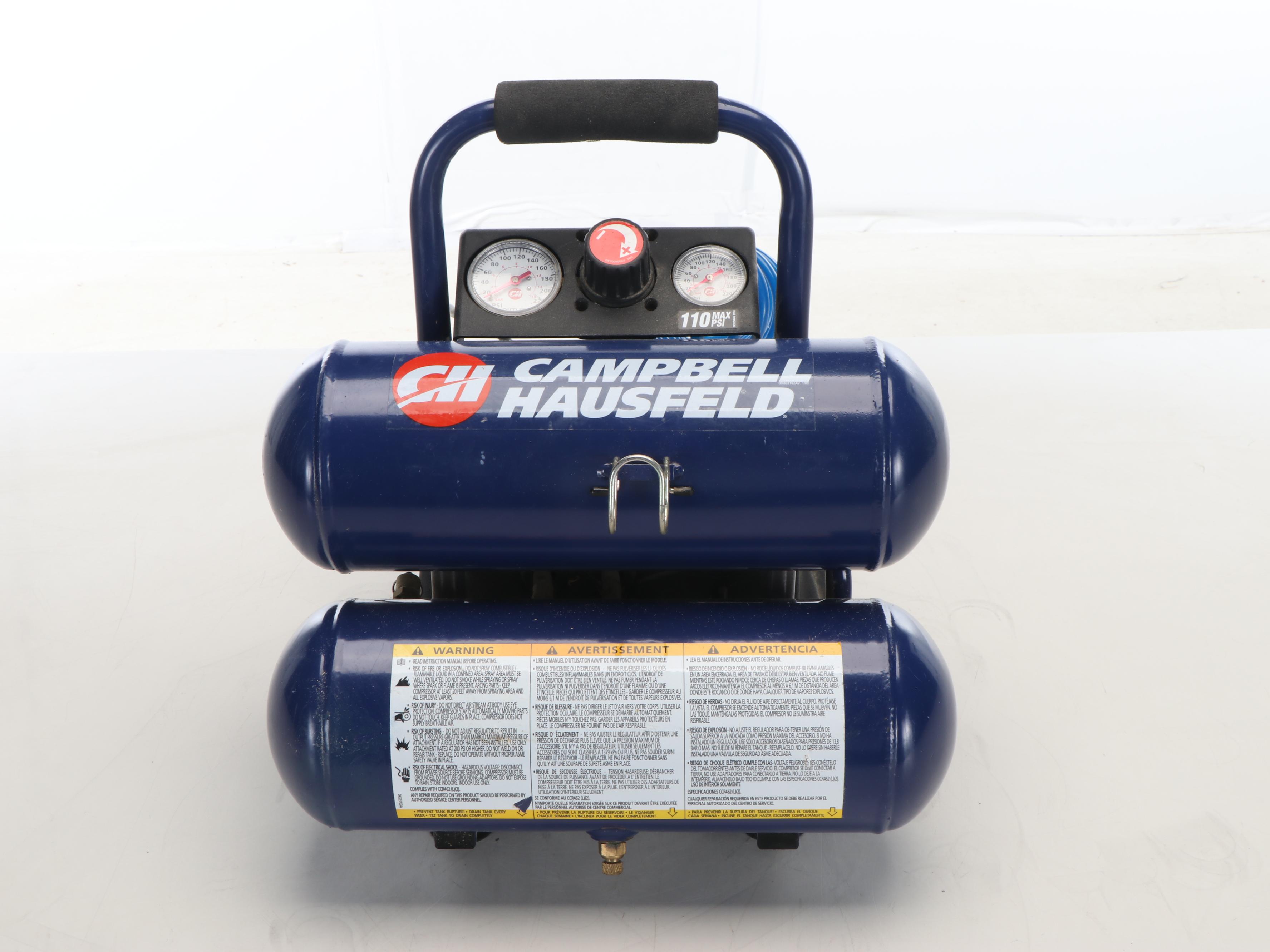 Campbell Hausfeld 2 Gallon Portable Electric Air Compressor with Brad Nailer