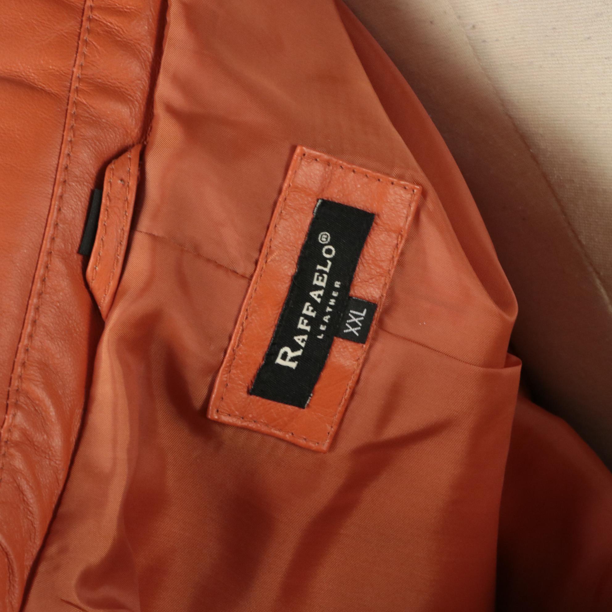 Raffaelo Pumpkin Orange Leather Jacket and Diane Von Furstenberg Sebastian Dress