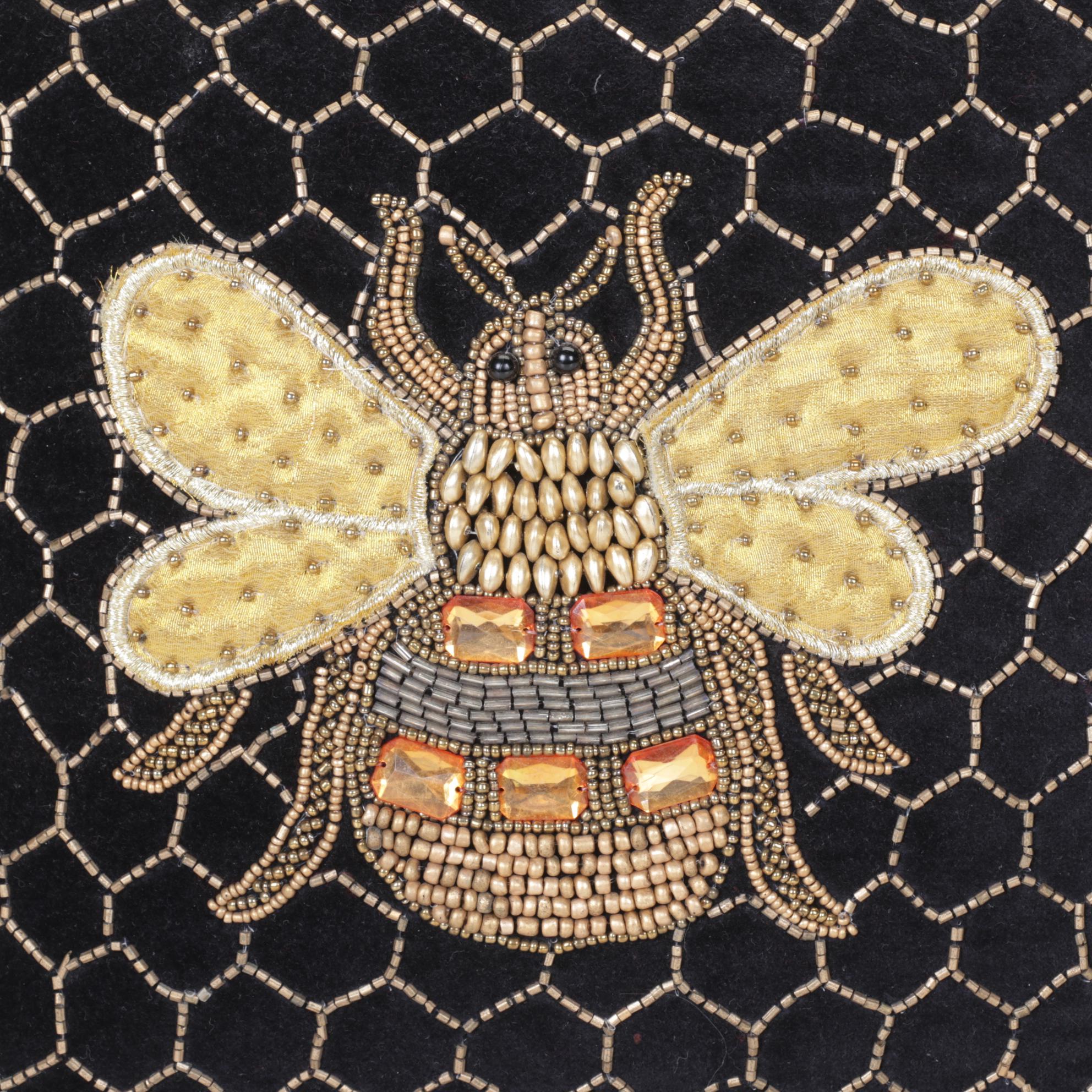 MacKenzie-Childs Glass Beaded Queen Bee and Courtly Check Throw Pillows