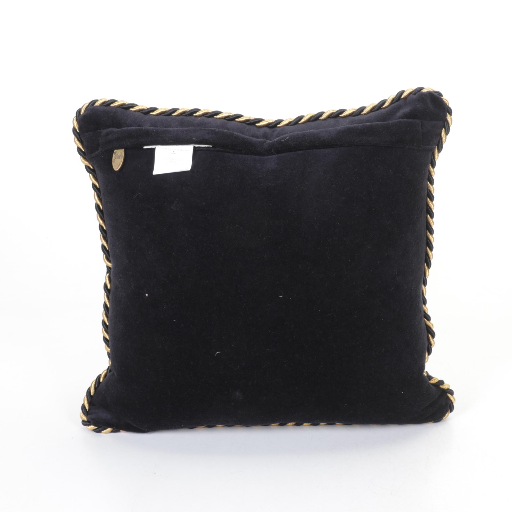 MacKenzie-Childs Glass Beaded Queen Bee and Courtly Check Throw Pillows