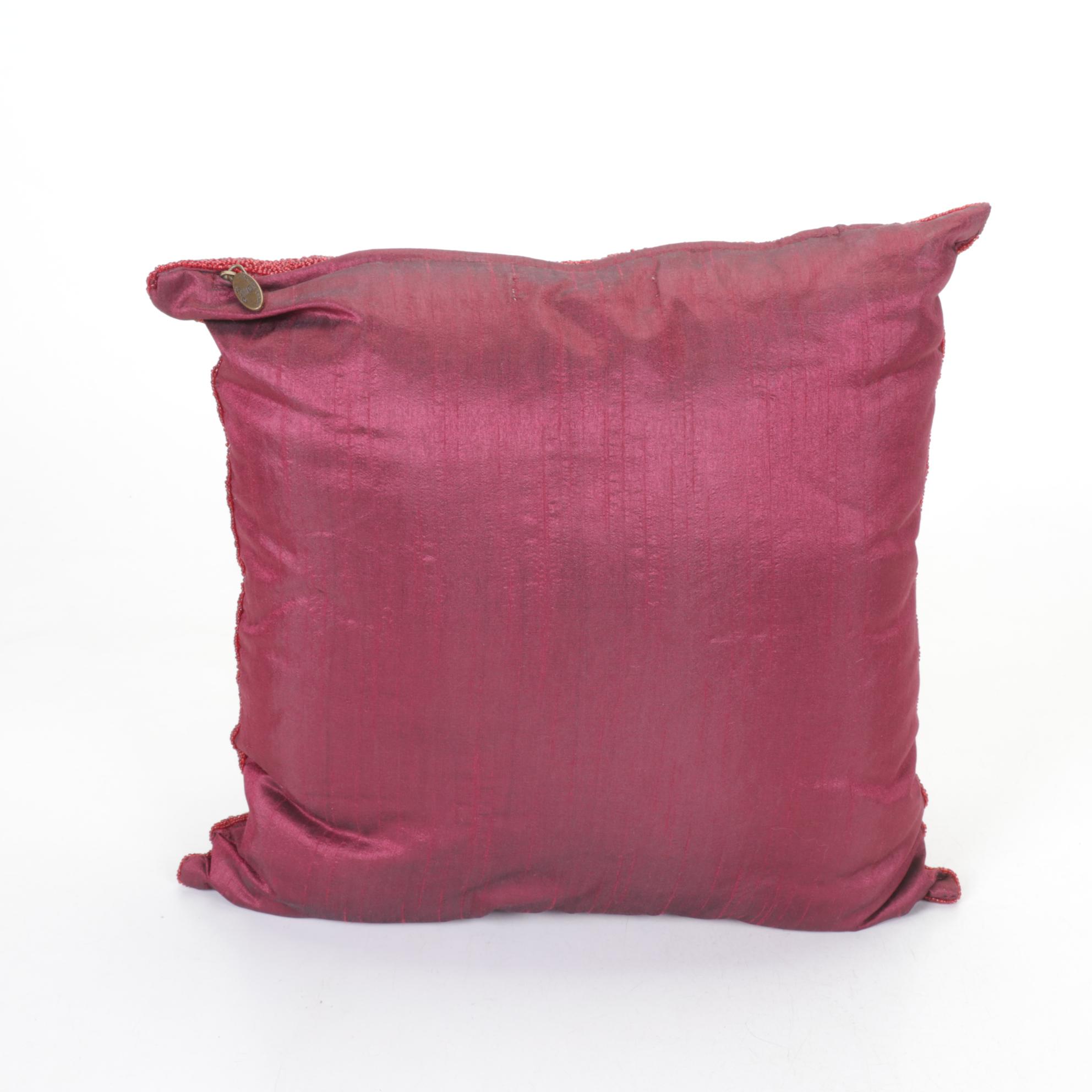 MacKenzie-Childs Glass Beaded Queen Bee and Courtly Check Throw Pillows