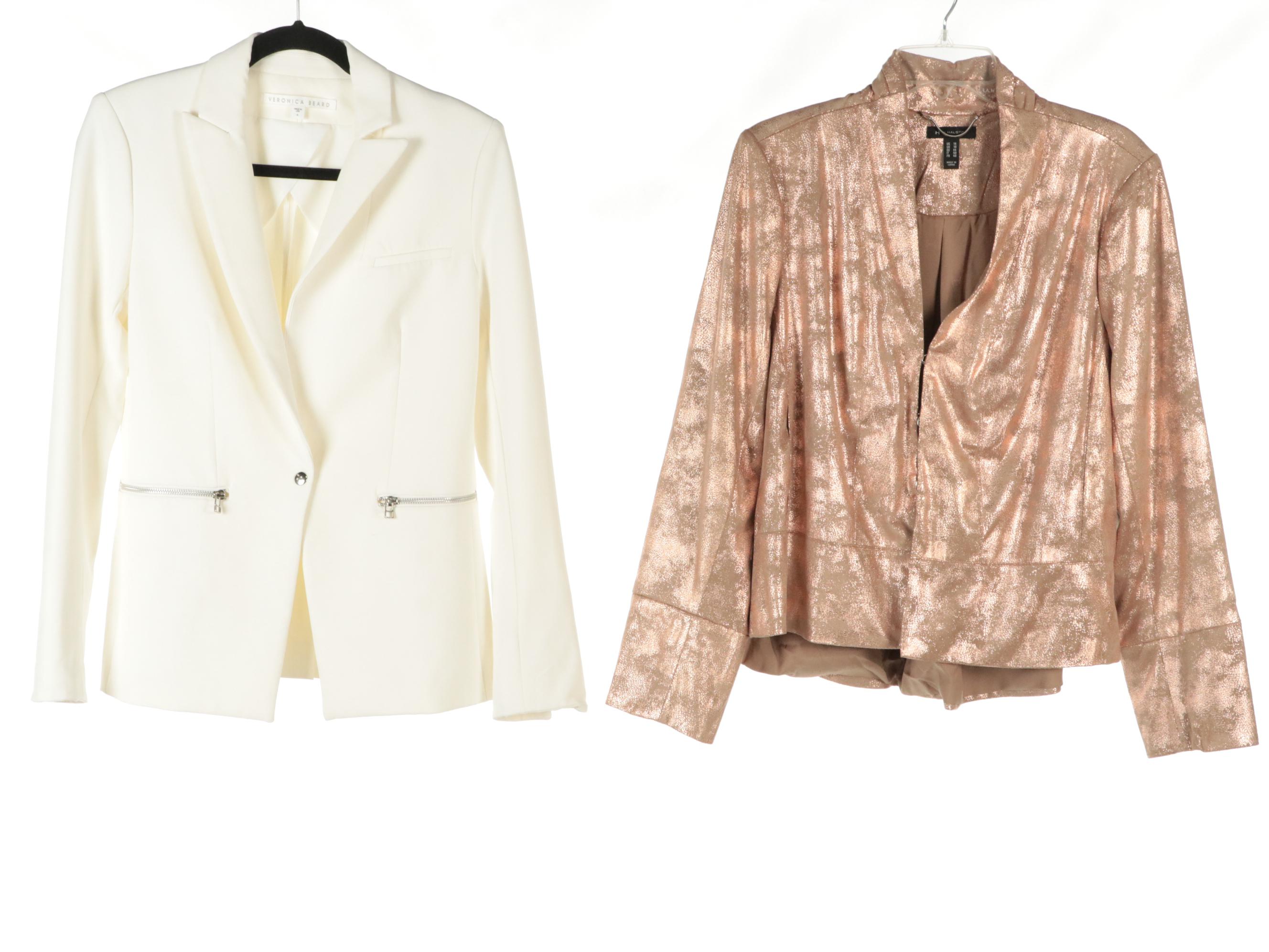 Veronica Beard Striped Wool Sweater, Pink Blouse and White Blazer & Other Jacket