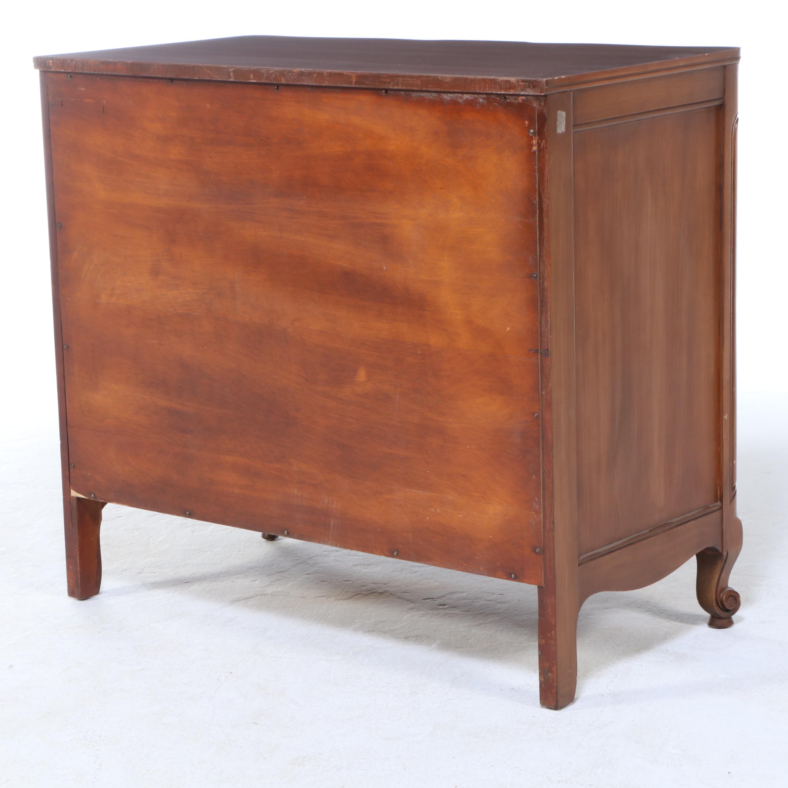 Louis XV Style Cherrywood Serpentine-Front Three-Drawer Commode, 20th Century