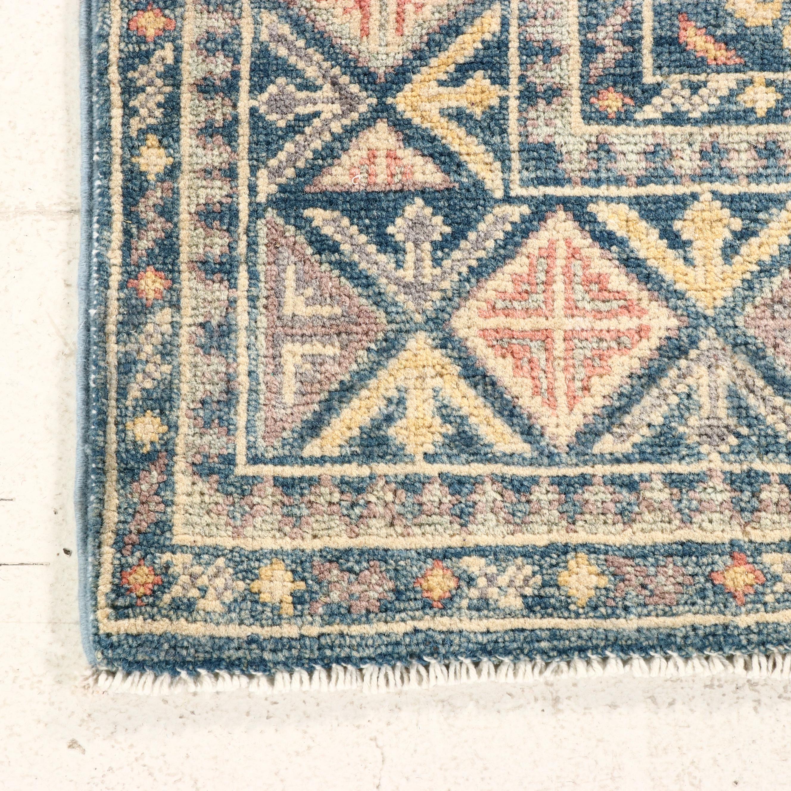 4' x 6'1 Hand-Knotted Pakistani Kazak Area Rug