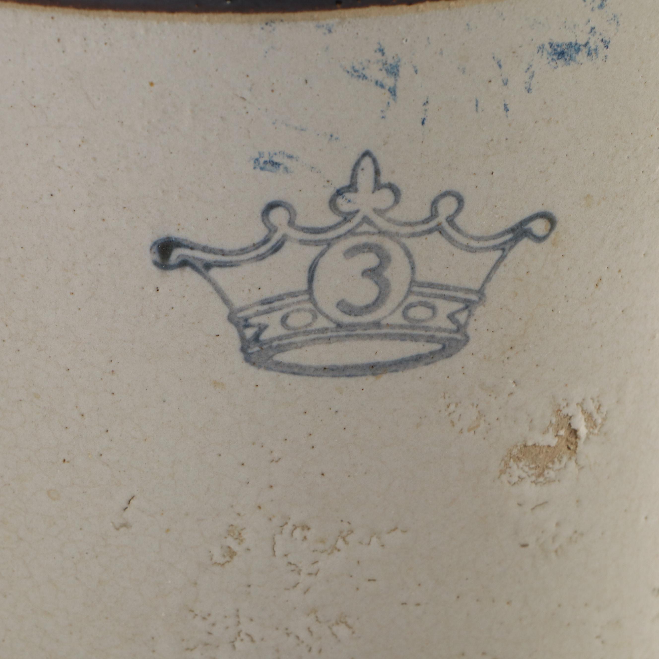 Robinson Ransbottom and Other Salt Glazed Stoneware Crocks with Art Pottery Vase