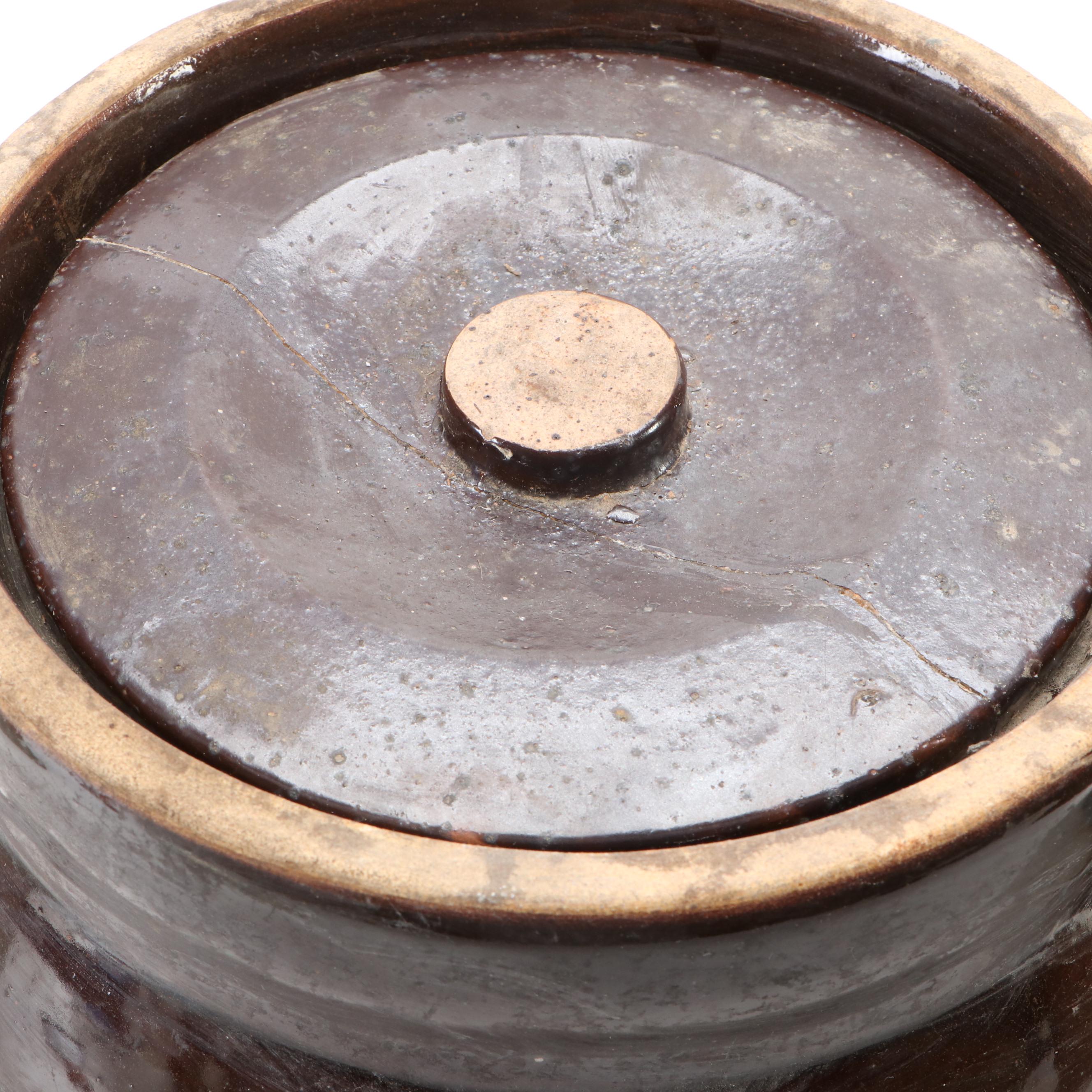 Robinson Ransbottom and Other Salt Glazed Stoneware Crocks with Art Pottery Vase