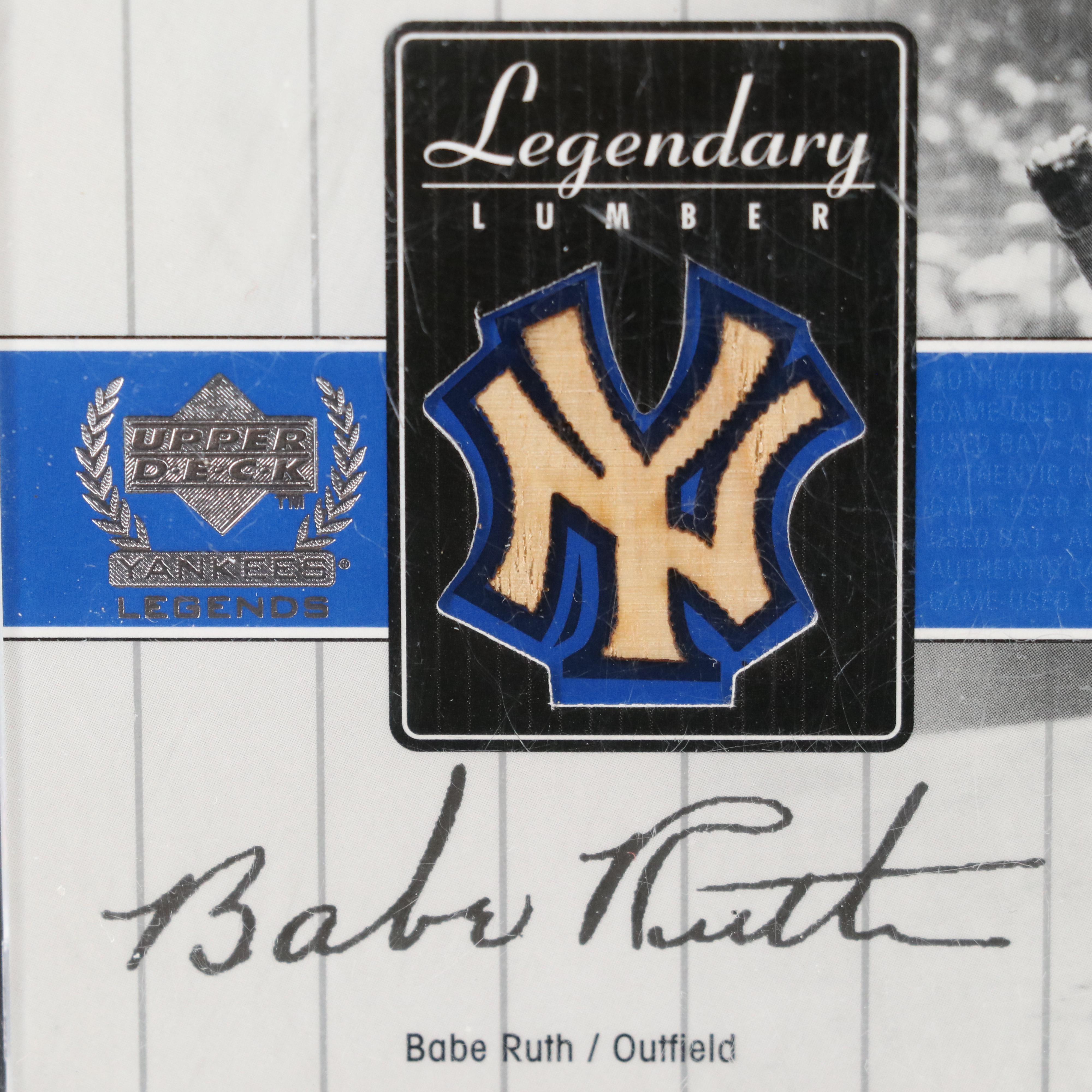 2000 Upper Deck Babe Ruth New York Yankees Game-Used Bat Baseball Card