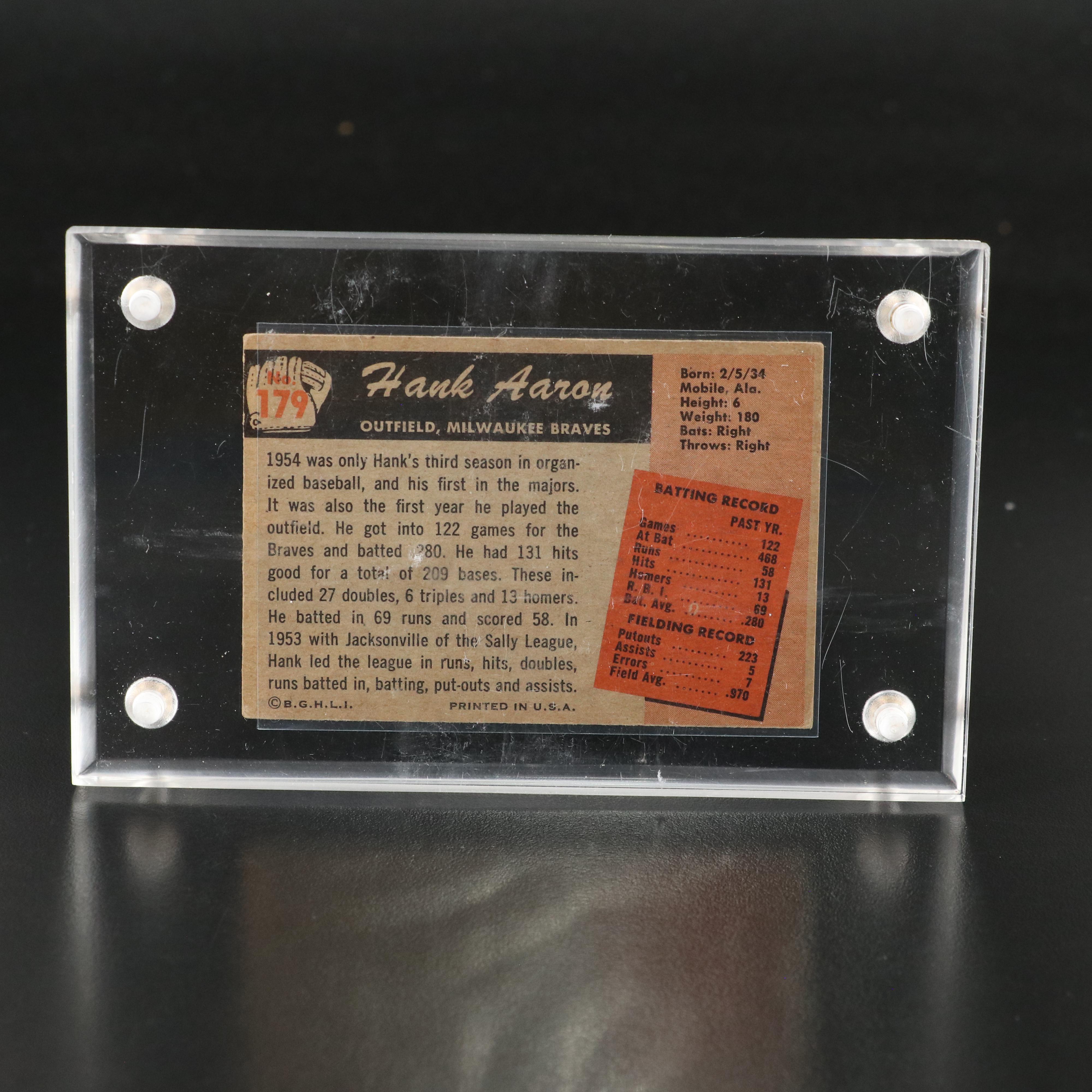 1955 Bowman Hank Aaron Milwaukee Braves Baseball Card