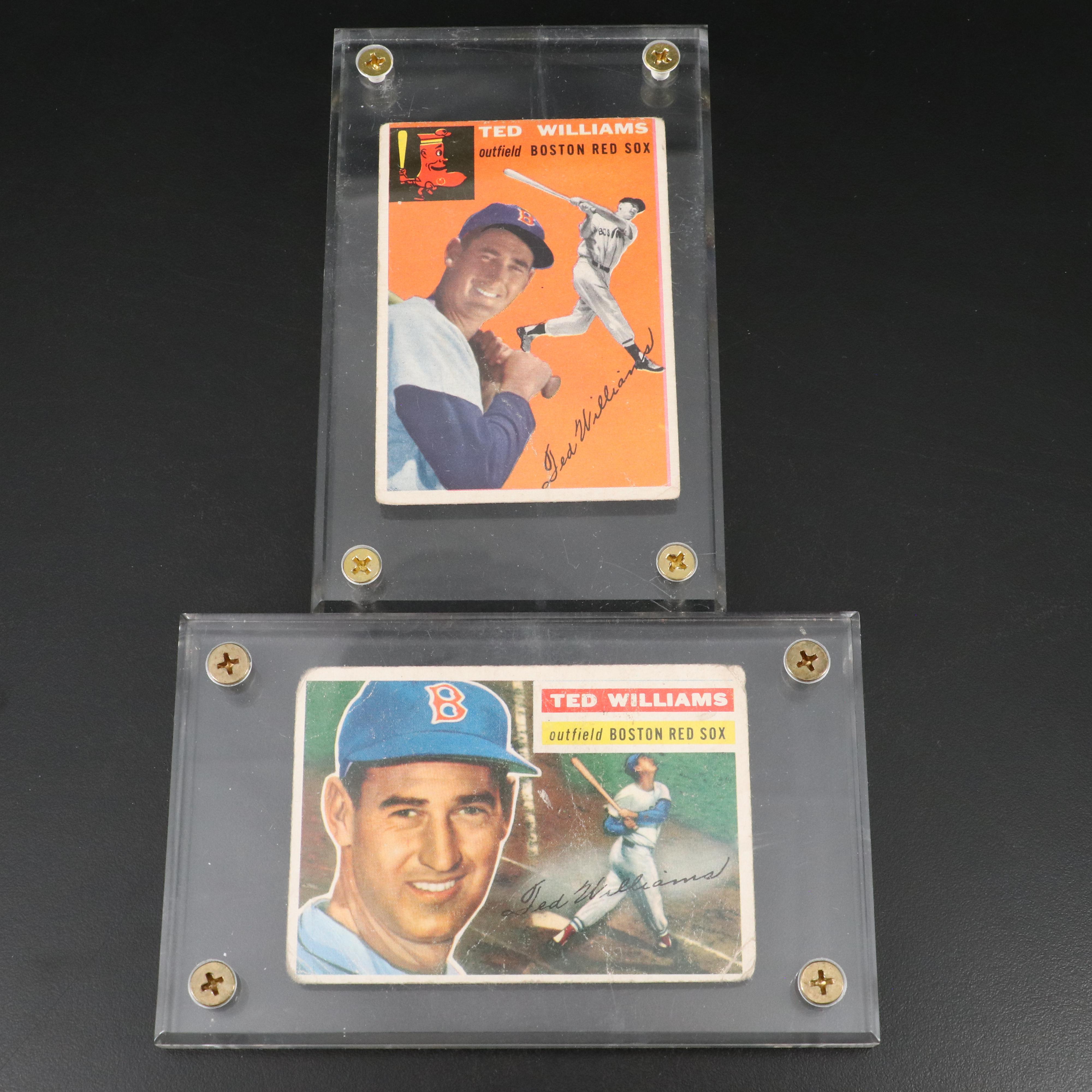 1954 and 1956 Topps Ted Williams Boston Red Sox Baseball Cards