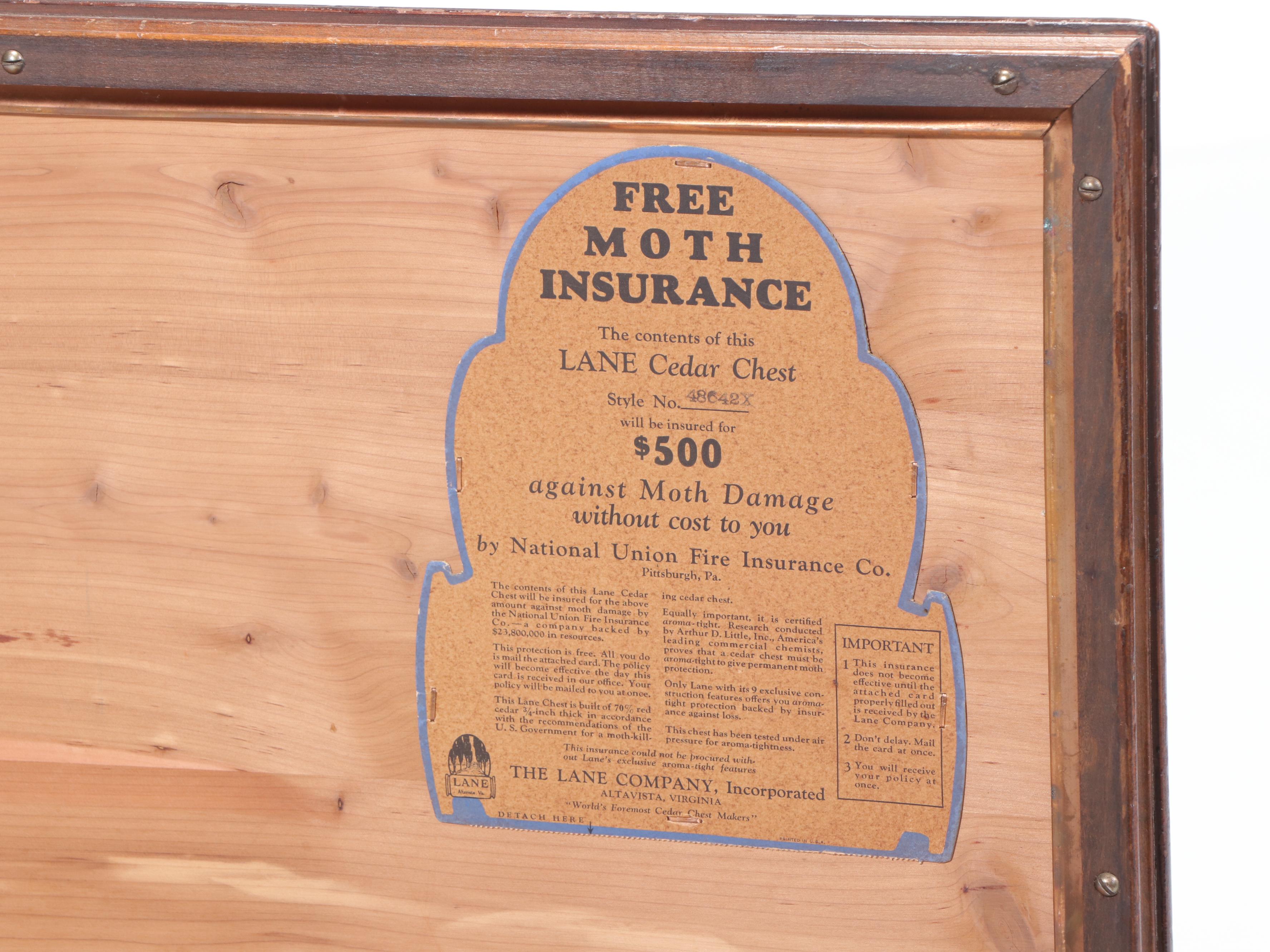 Lane "Aroma-Tite" Jacobean Revival Walnut and Cedar Blanket Chest, Circa 1930