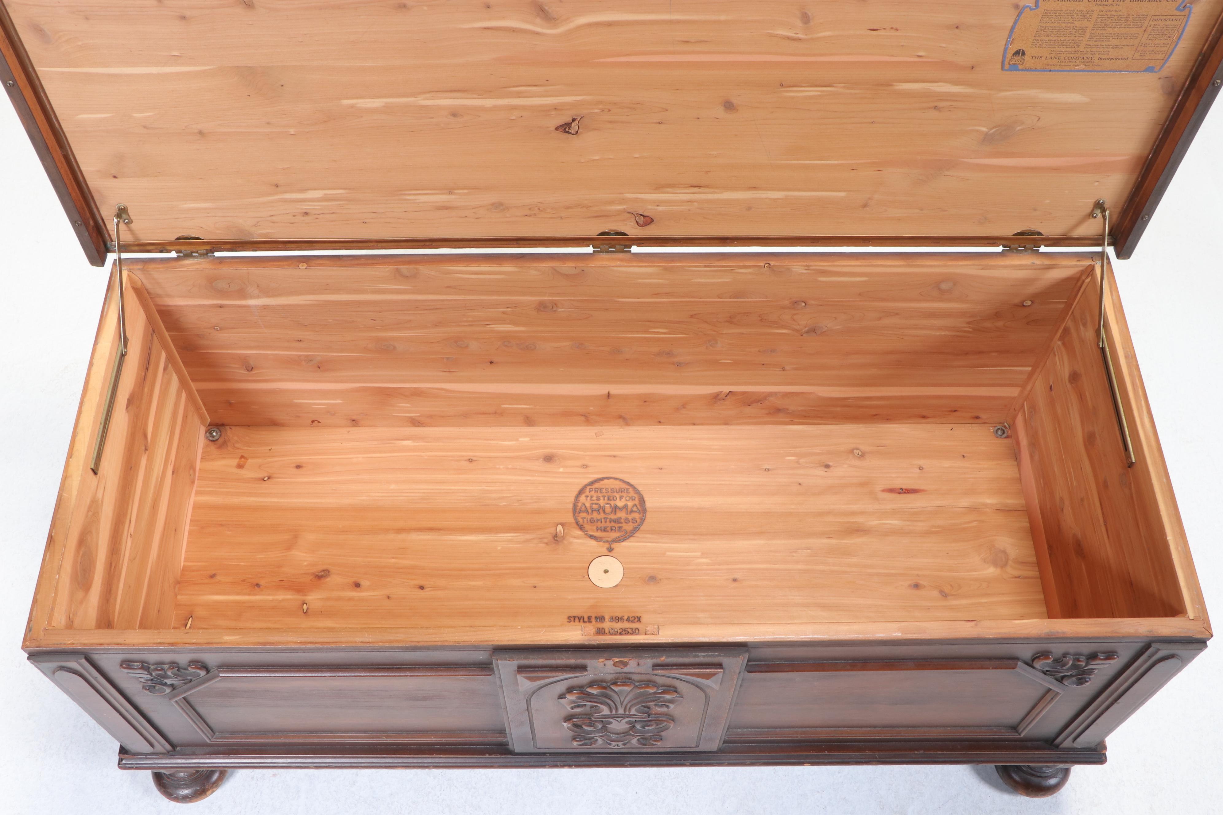 Lane "Aroma-Tite" Jacobean Revival Walnut and Cedar Blanket Chest, Circa 1930