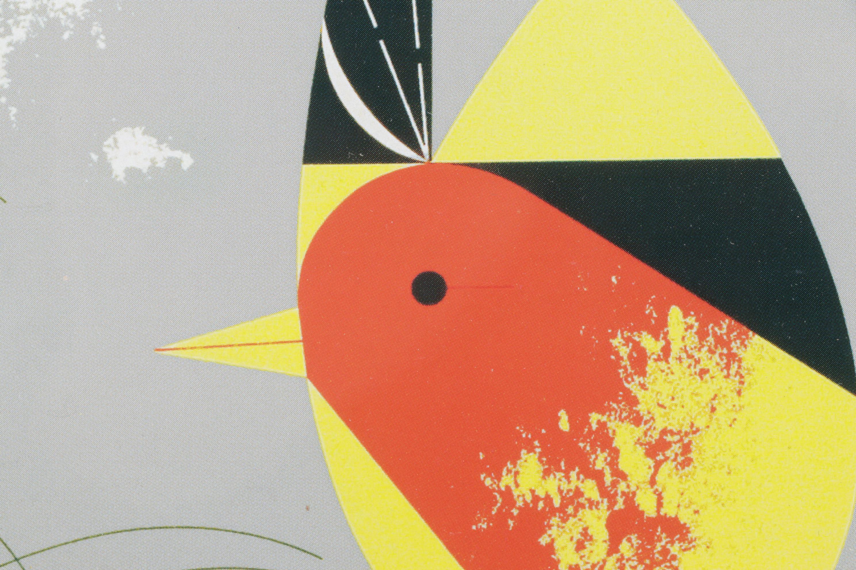Charley Harper Offset Lithograph "Western Tanager", Mid-20th C.