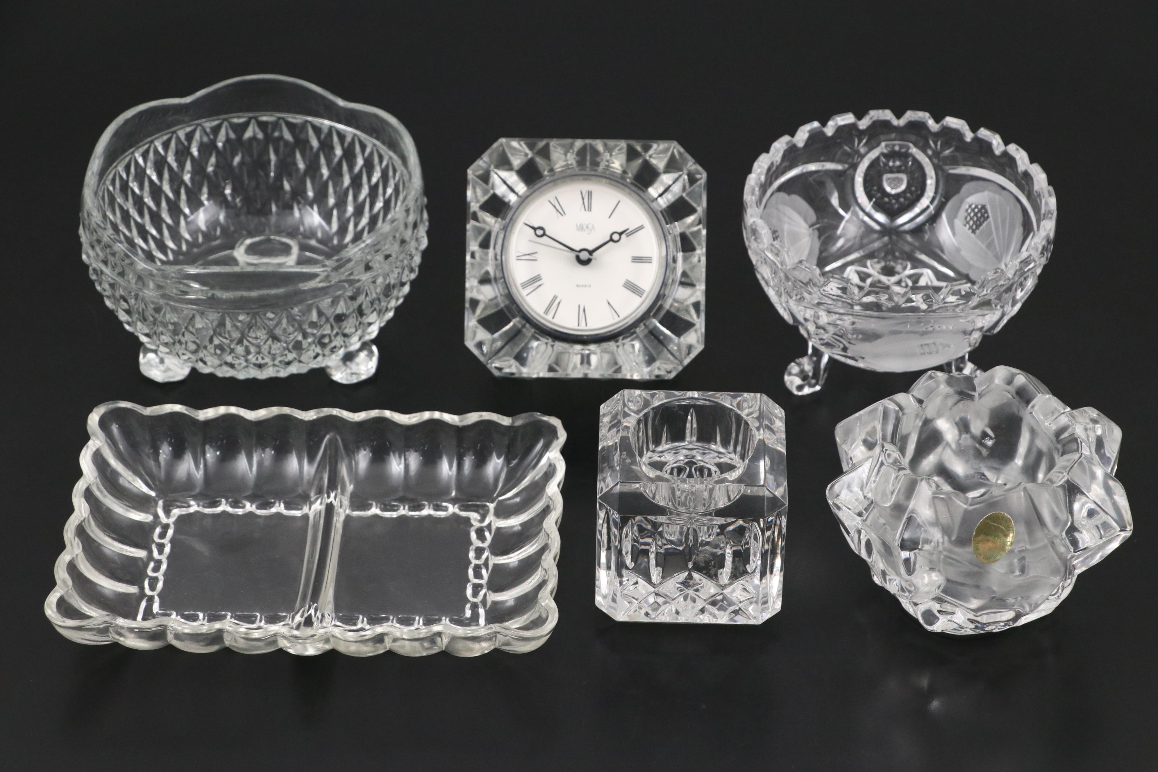 Waterford Crystal Votive, Mikasa Desk Clock, and More Glass and Crystal Décor