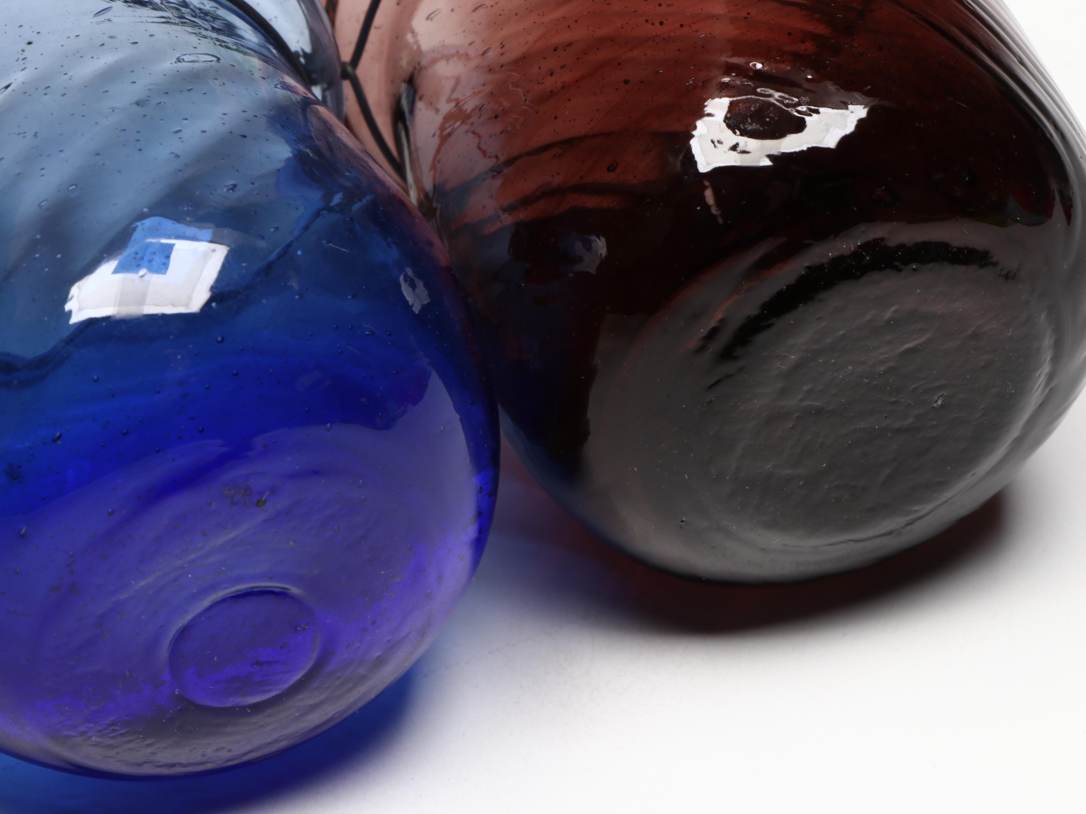 Colored Glass Votive Holders and Candles with "Golden Girls" Coasters