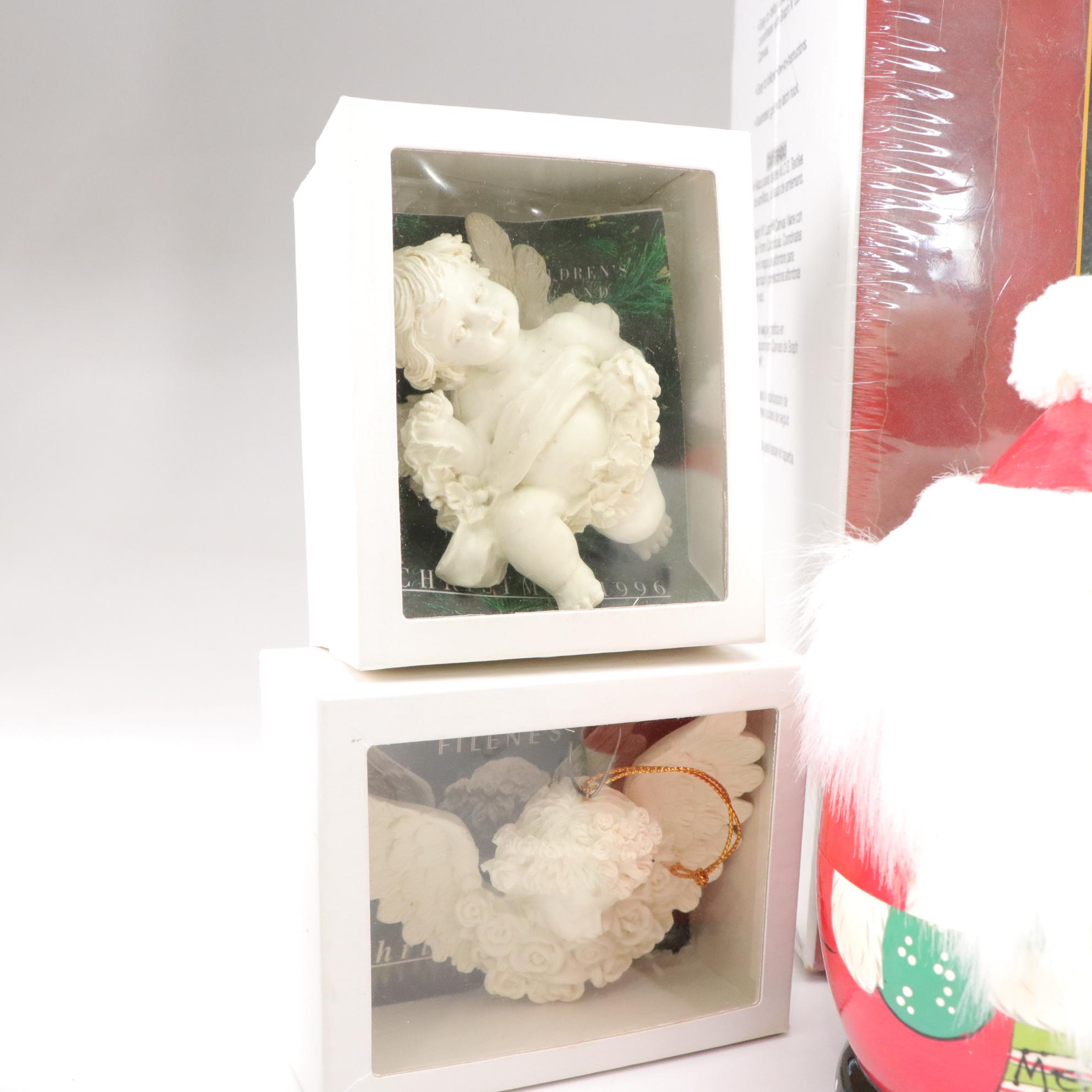 "Santa & Tree" Latch Hook Rug Kit with Lenox Old World Ornament, Mikasa & More