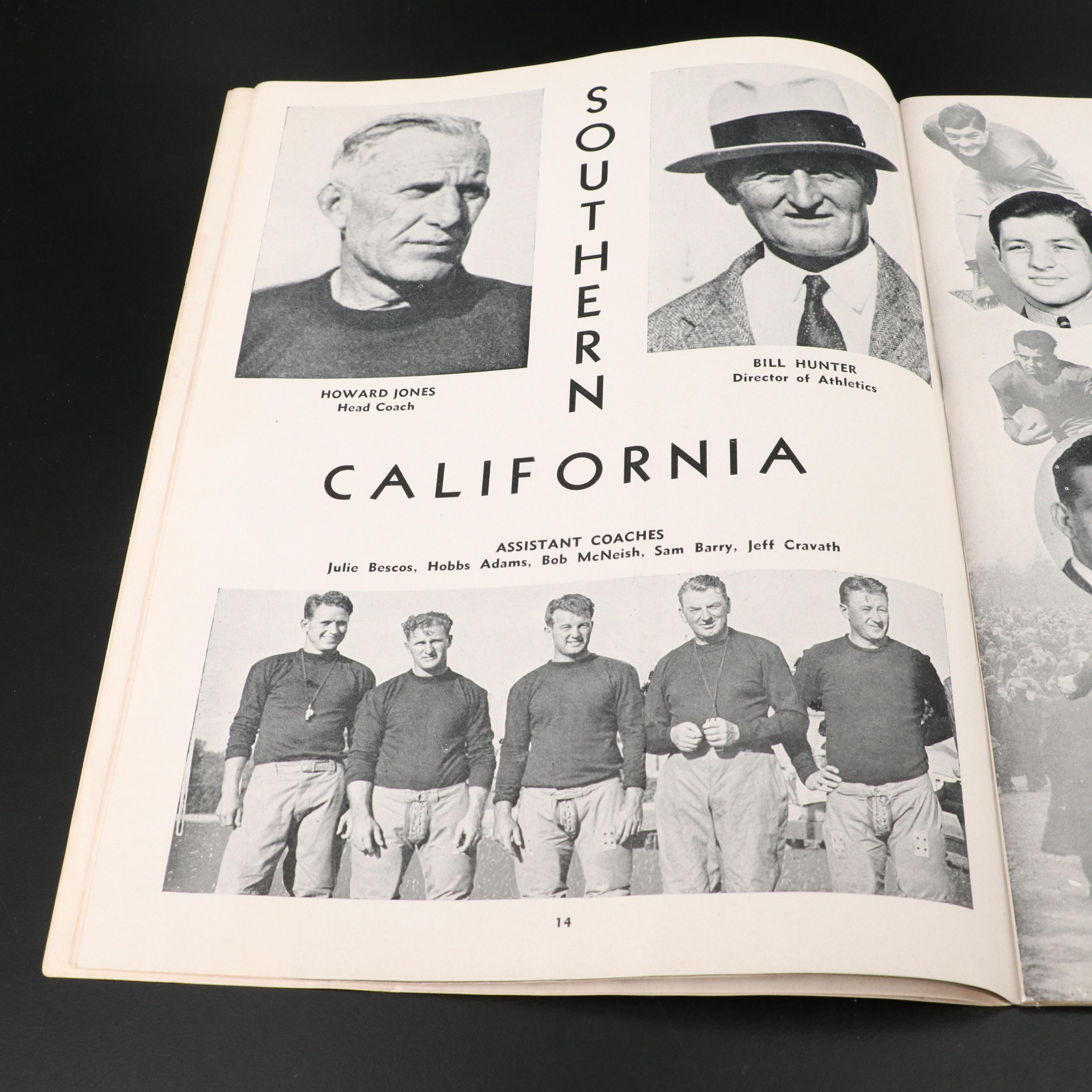 1938 Ohio State vs. Southern California Football Program