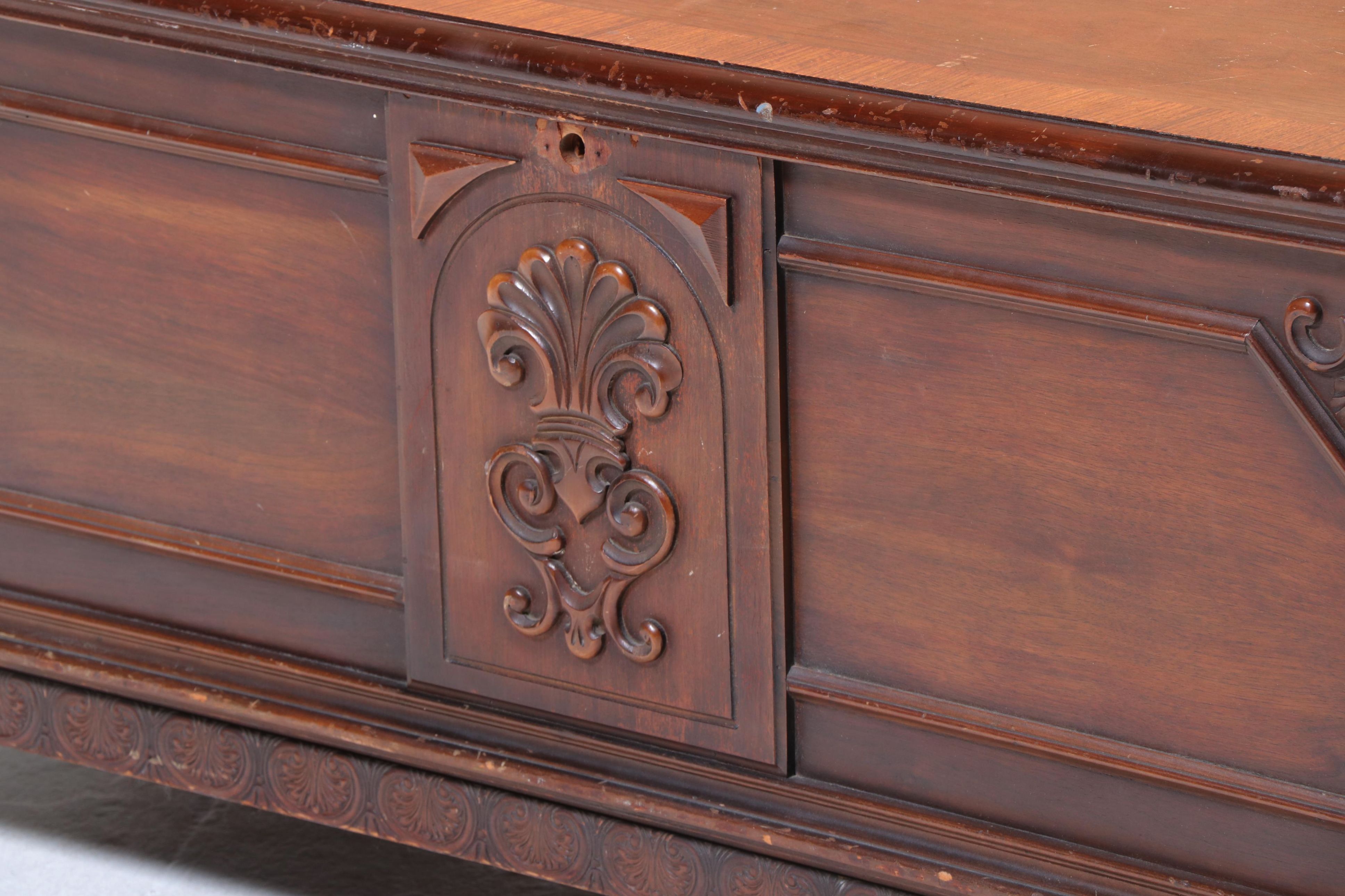 Lane "Aroma-Tite" Jacobean Revival Walnut and Cedar Blanket Chest, Circa 1930