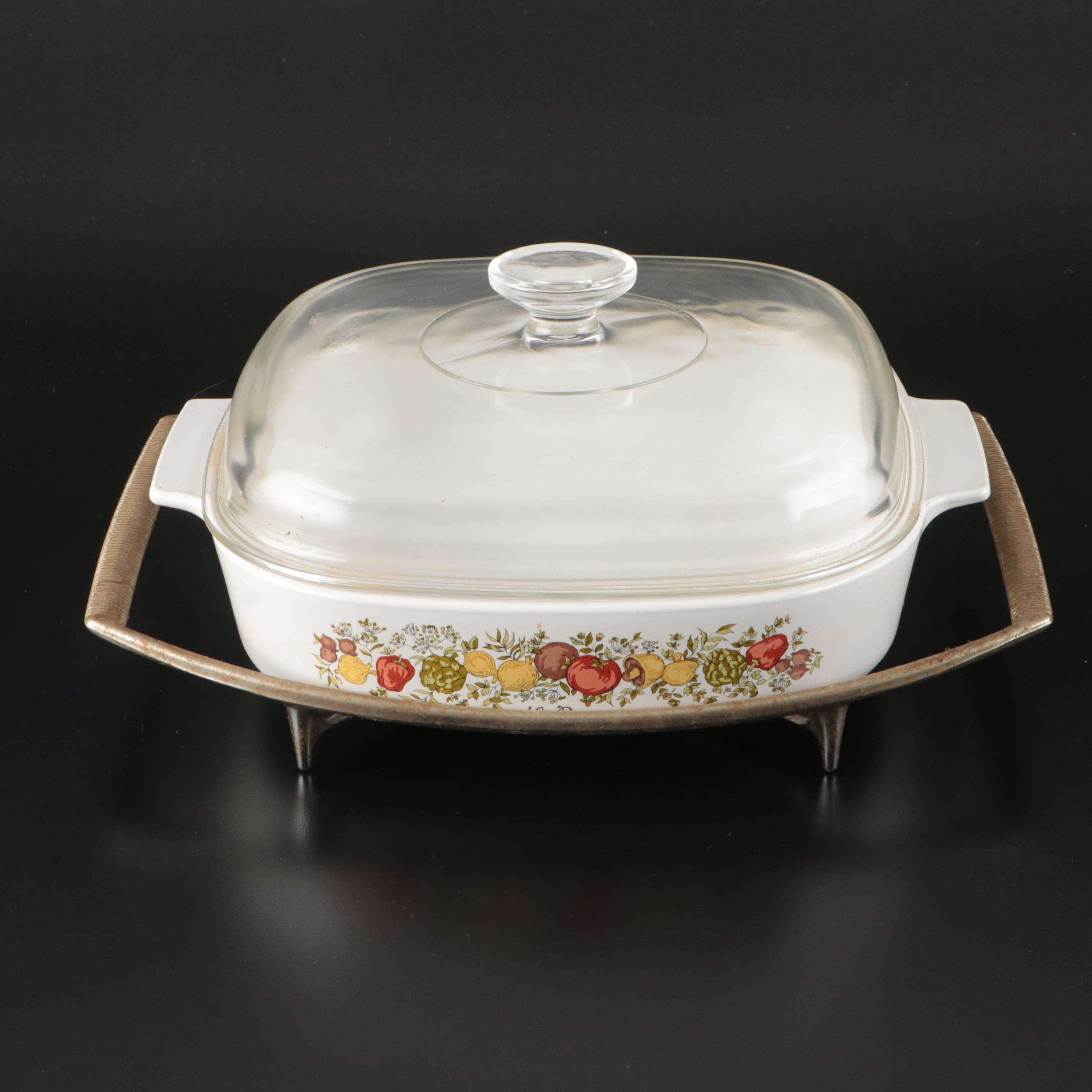 Corning Ware "Cornflower Blue"and "Spice of Life" with Pyrex Milk Glass Bakeware